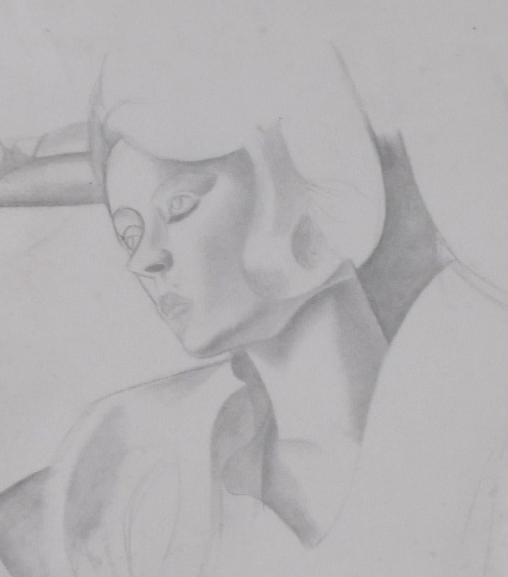 Portrait of Gladys Anne Hoskyns - Modern Print by Percy Wyndham Lewis