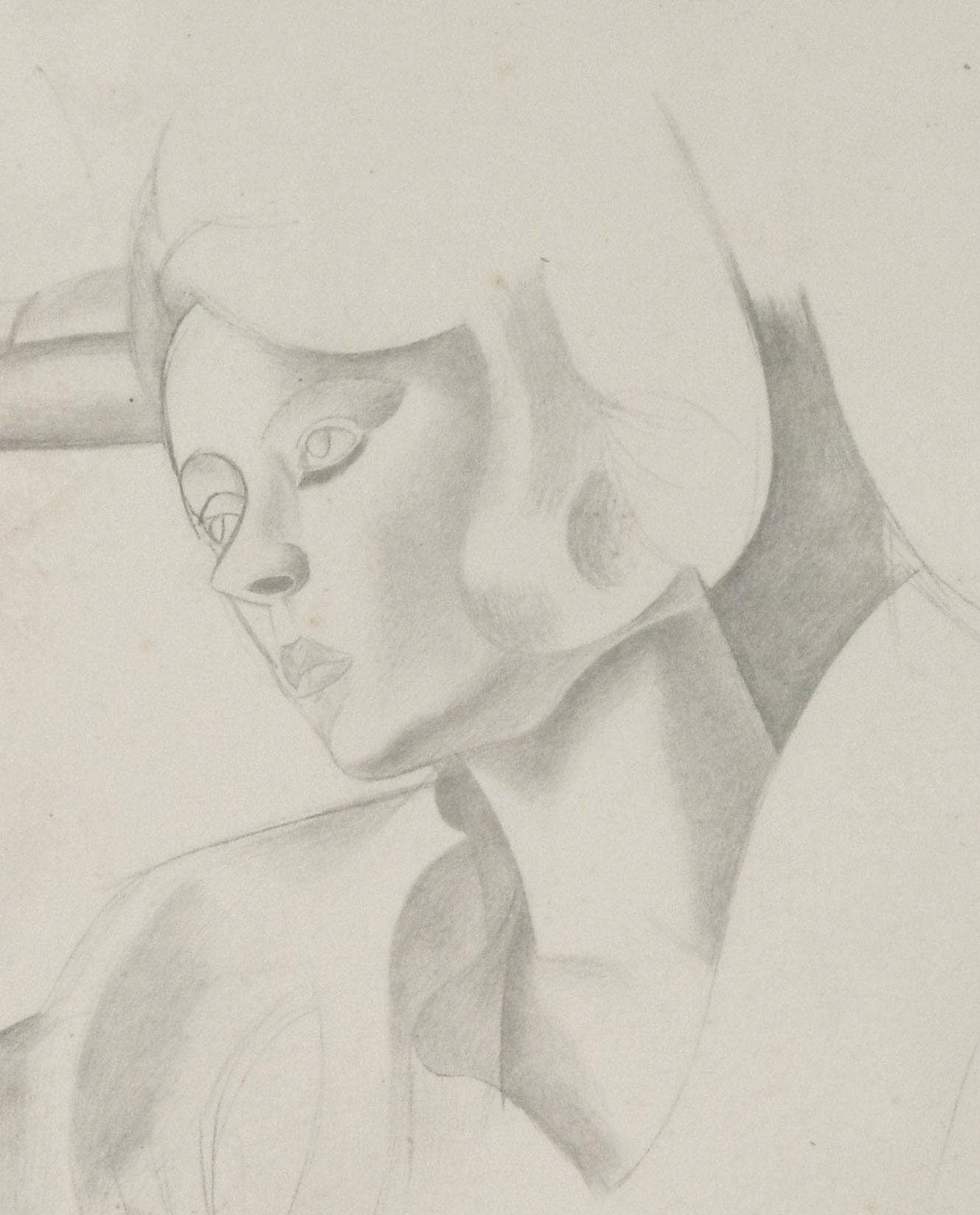Portrait of Gladys Anne Hoskyns
Collotype after a Wyndham Lewis drawing, 1923
Singed in the plate and reinforced in pencil
Published by The Dial Publishing Company in Living Art: Twenty Facsimile Reproductions after Paintings, Drawings and