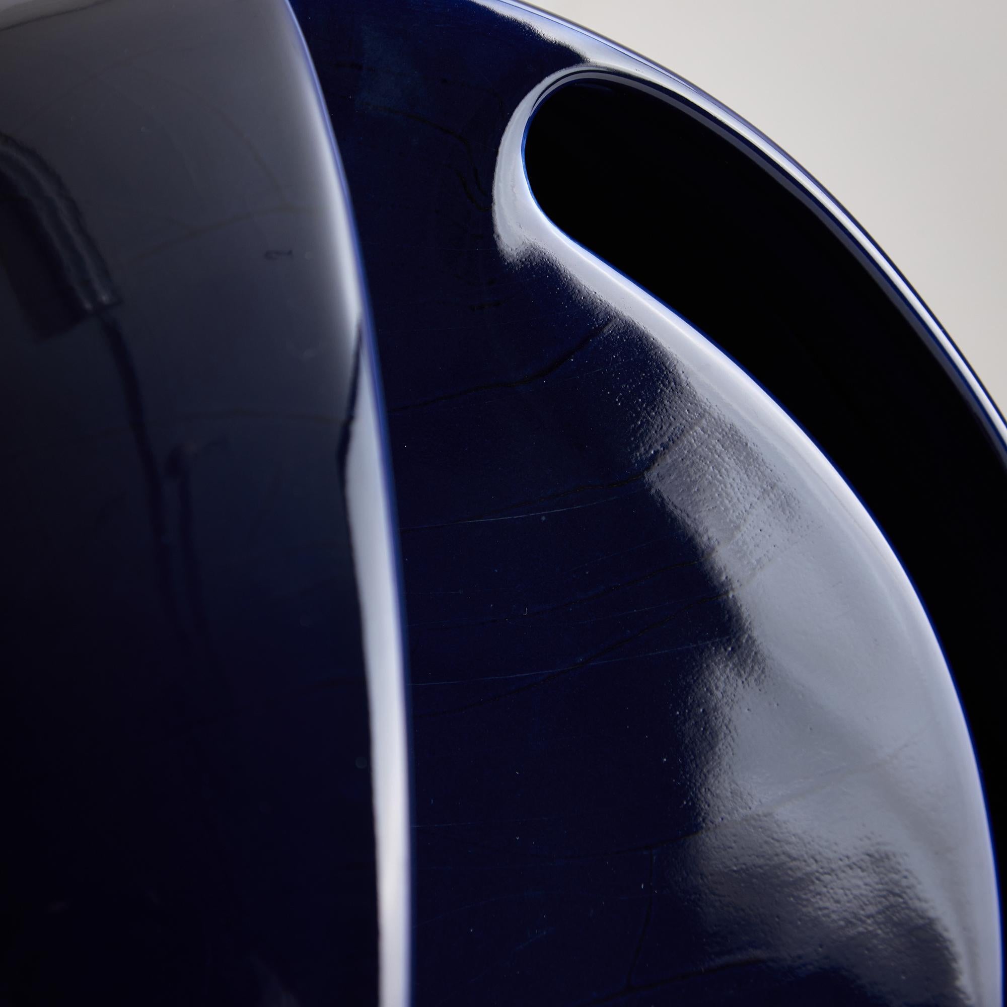 Lampada da tavolo in ceramica Perdomello 70 Blue Hemisphere, anni '70 in vendita 6