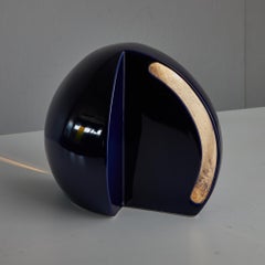 Lampe de bureau Perdomello 70 en céramique bleue, années 1970