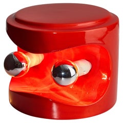 Perdomello 70 Orangefarbene Keramik-Tischlampe, 1970er Jahre