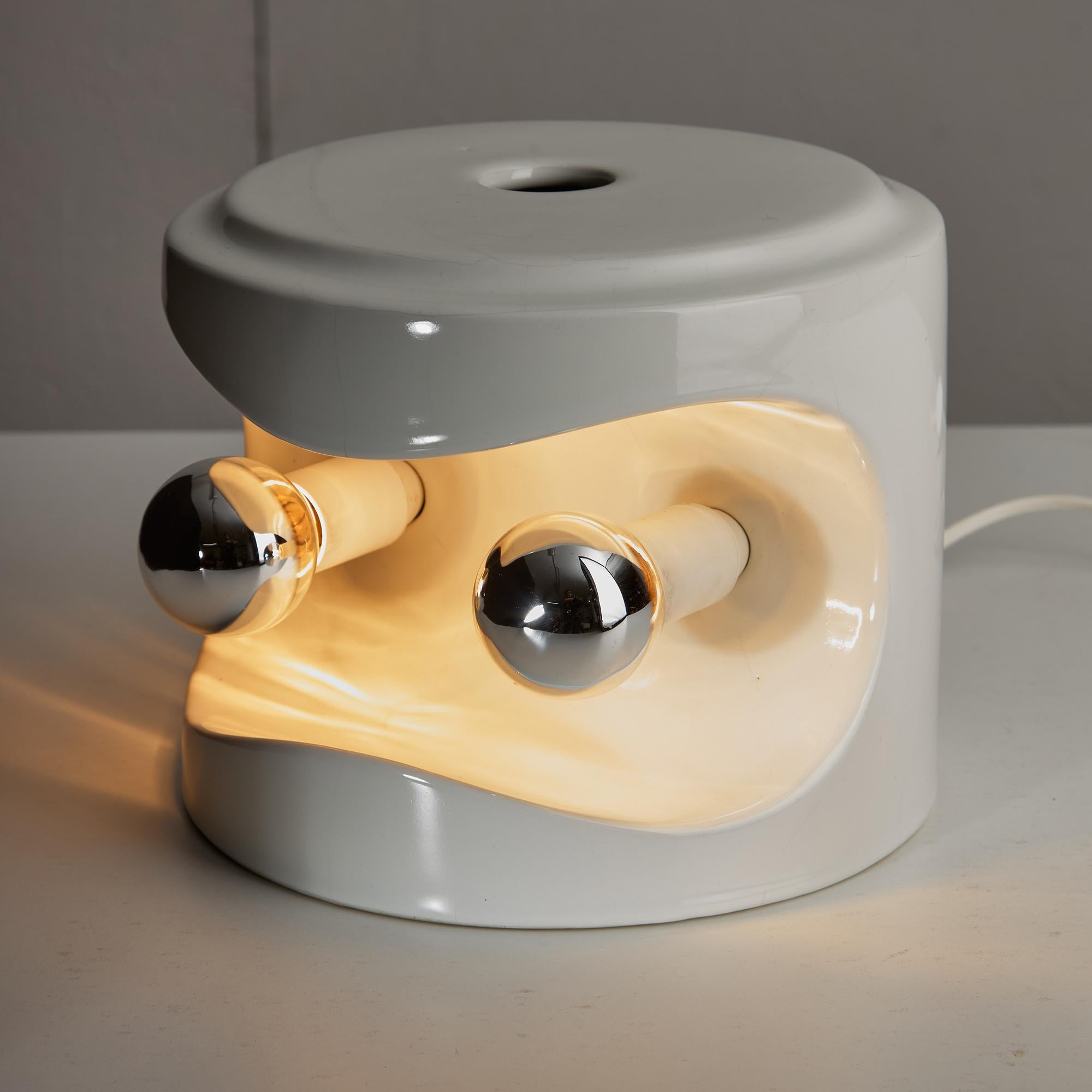 italien Lampe Perdomello 70 en céramique blanche en vente