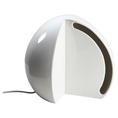 Perdomello 70 Weiße Keramik-Tischlampe mit kugelförmiger Kugel, 1970er Jahre