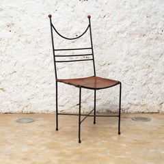 Sedia in ferro e pelle Pere CIRCA, Mid Century Modern, circa 1960