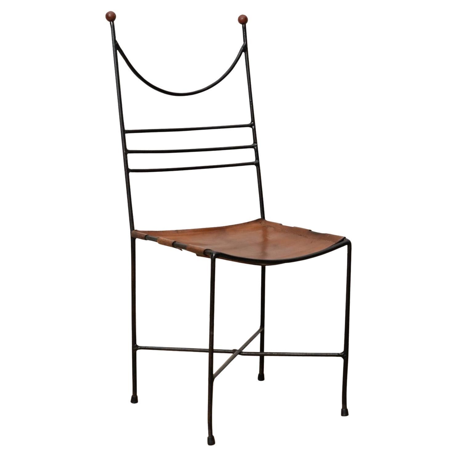 Pere Cosp Iron And Leather Chair Mid Century Modern, circa 1960