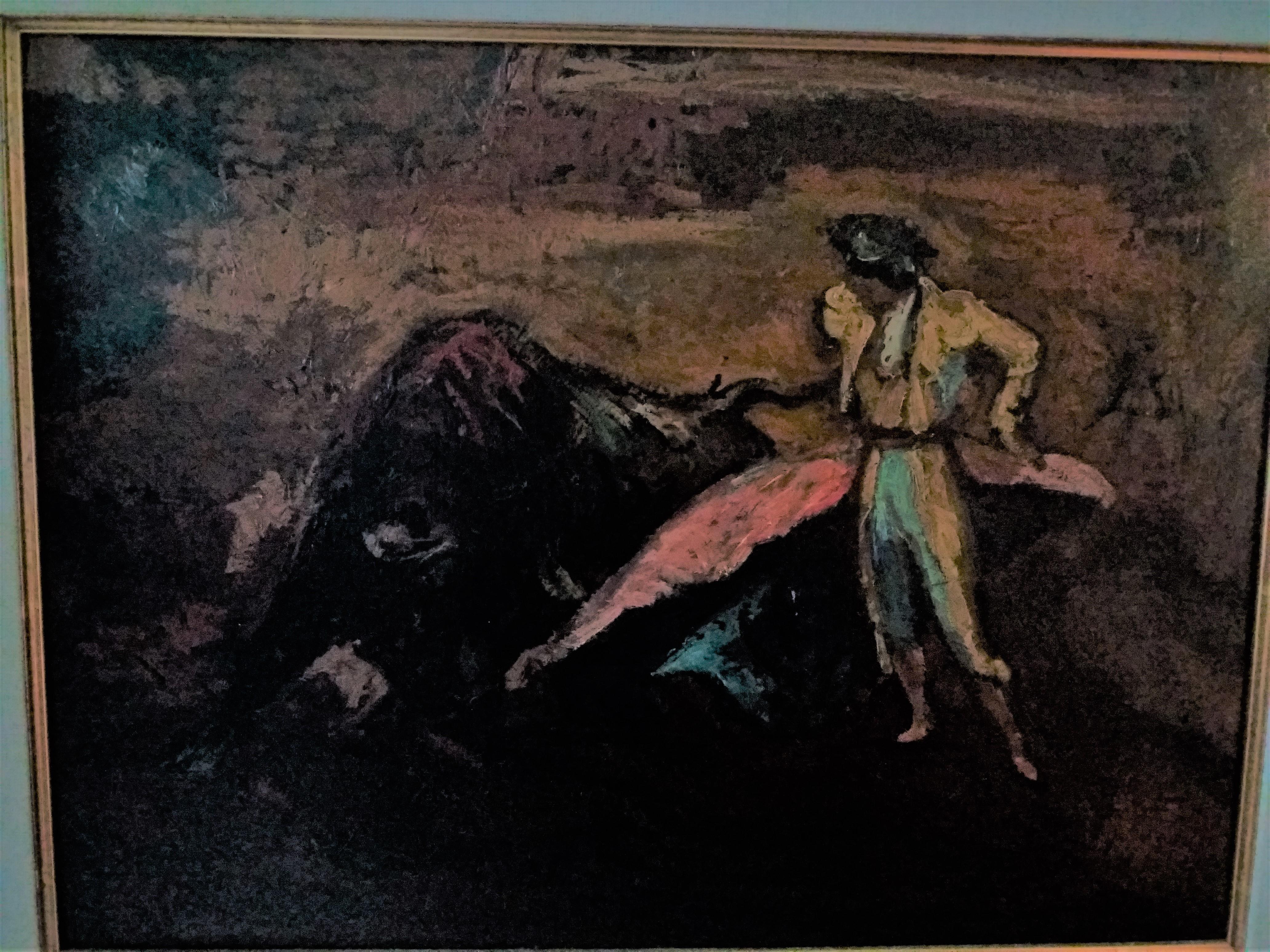 Creixams  Torero e toro dipinto su tela acrilica originale impressionista in vendita 5