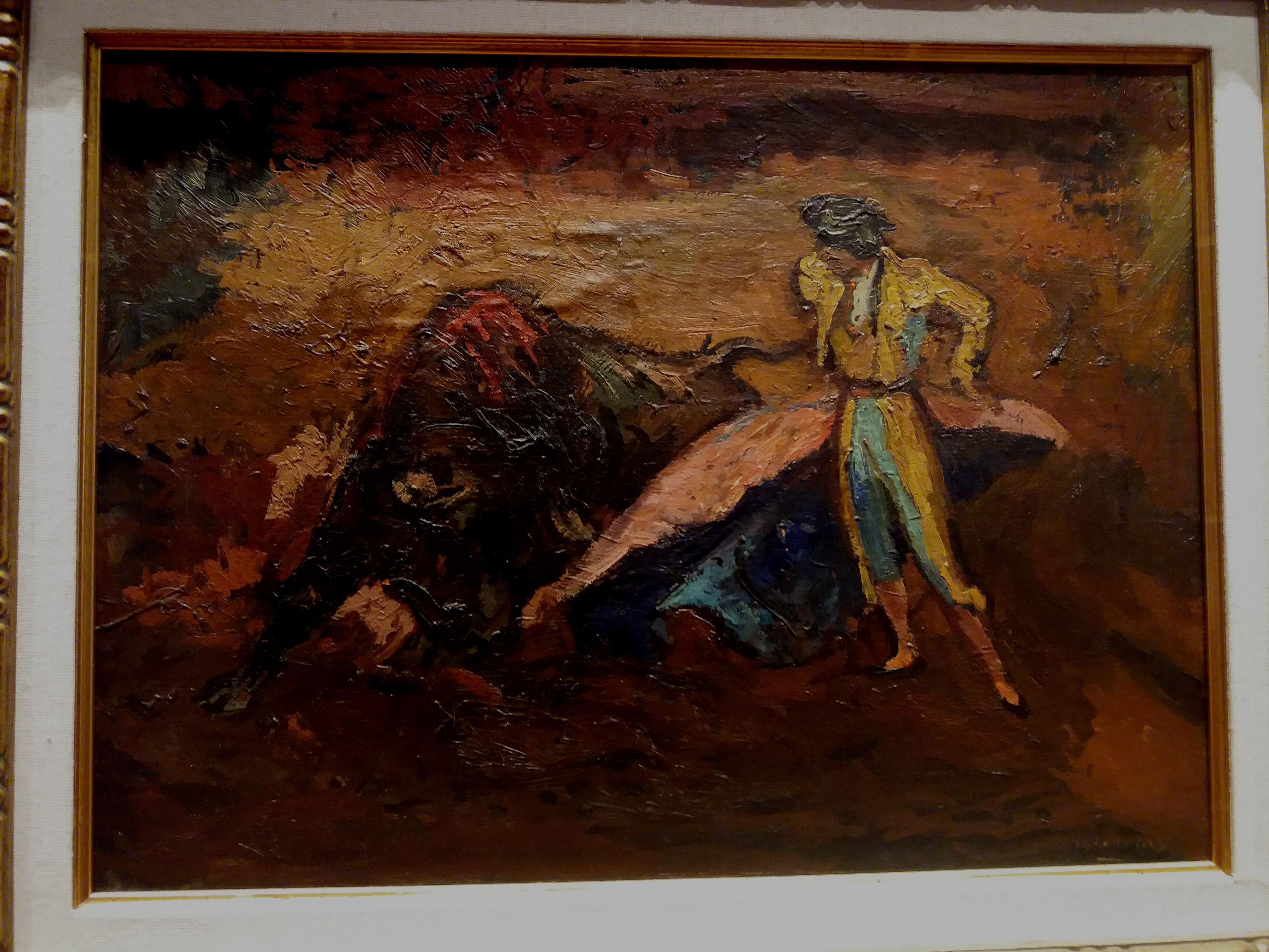 Creixams  Torero e toro dipinto su tela acrilica originale impressionista in vendita 6