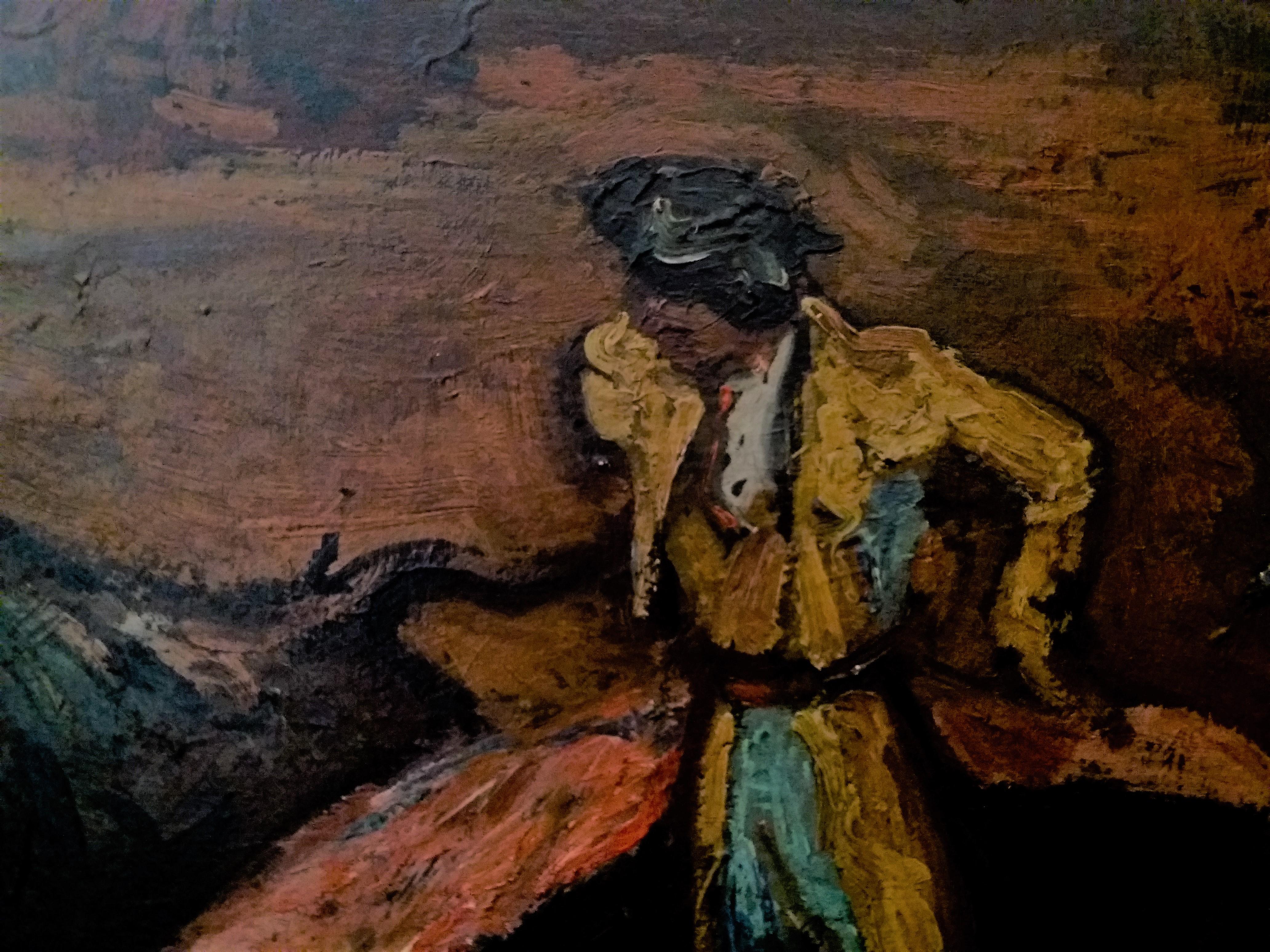 Creixams  Torero et taureau peinture acrylique impressionniste originale sur toile en vente 8