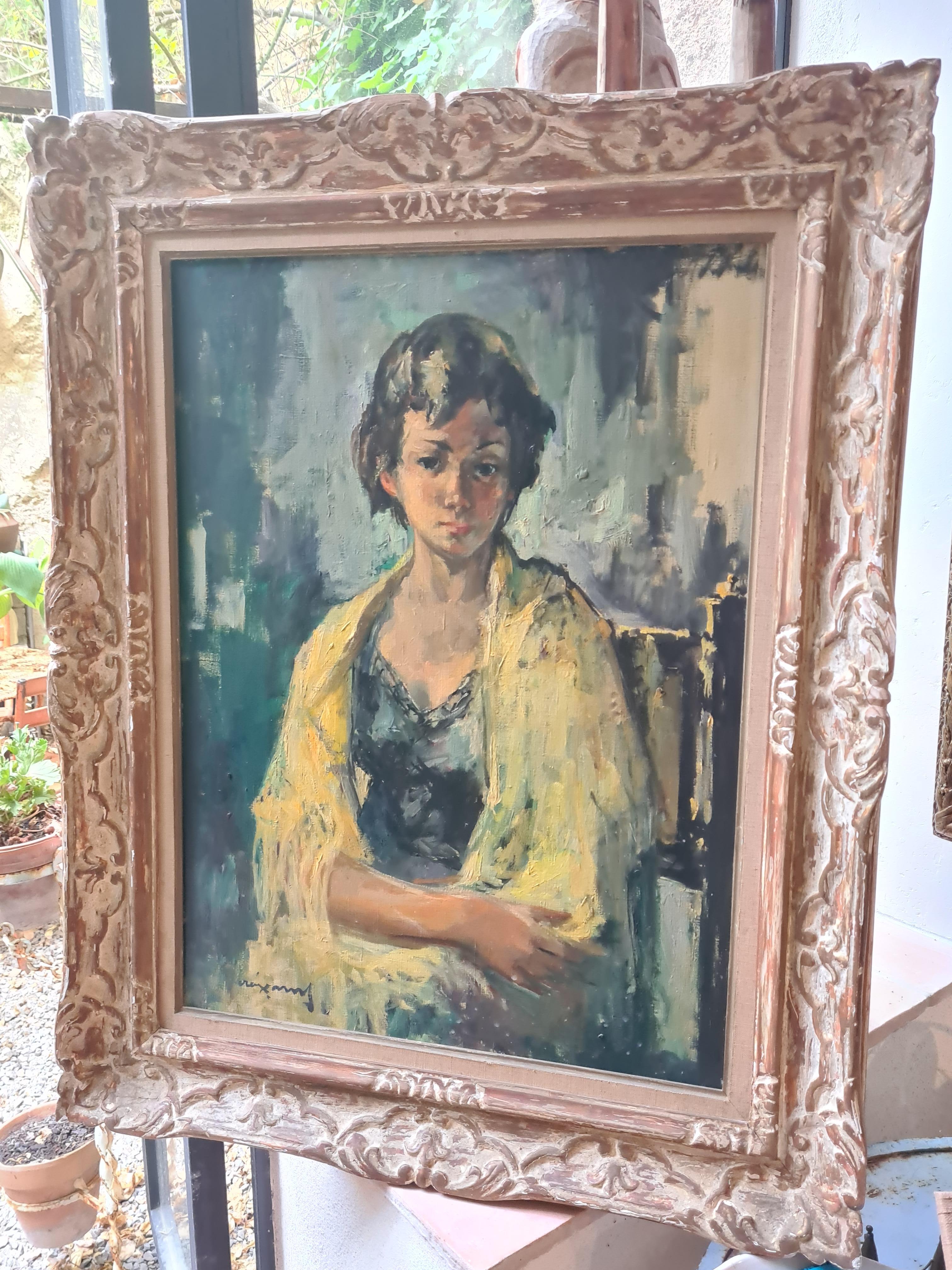 Ecole de Paris, Postimpressionistisches Porträt einer modischen jungen Frau im Angebot 10