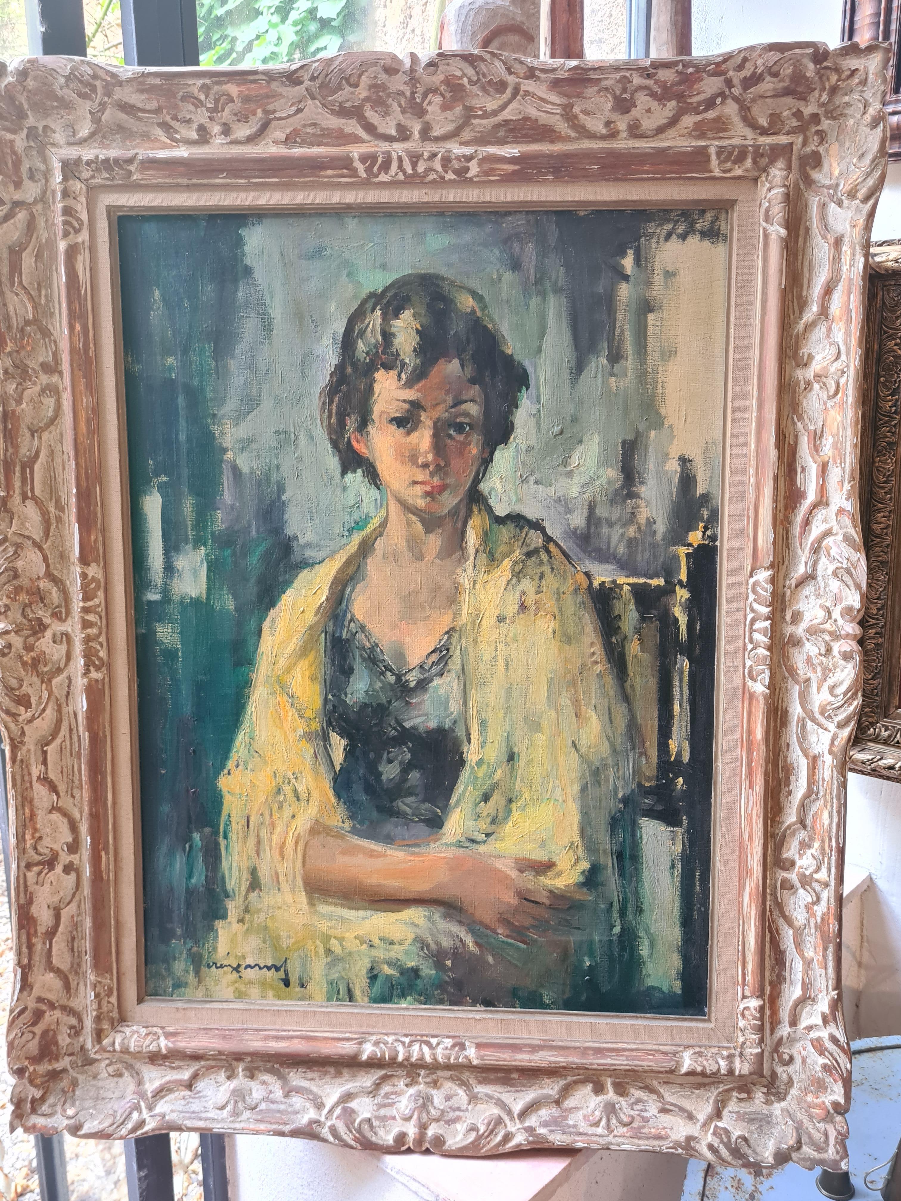 Ecole de Paris, Postimpressionistisches Porträt einer modischen jungen Frau im Angebot 11