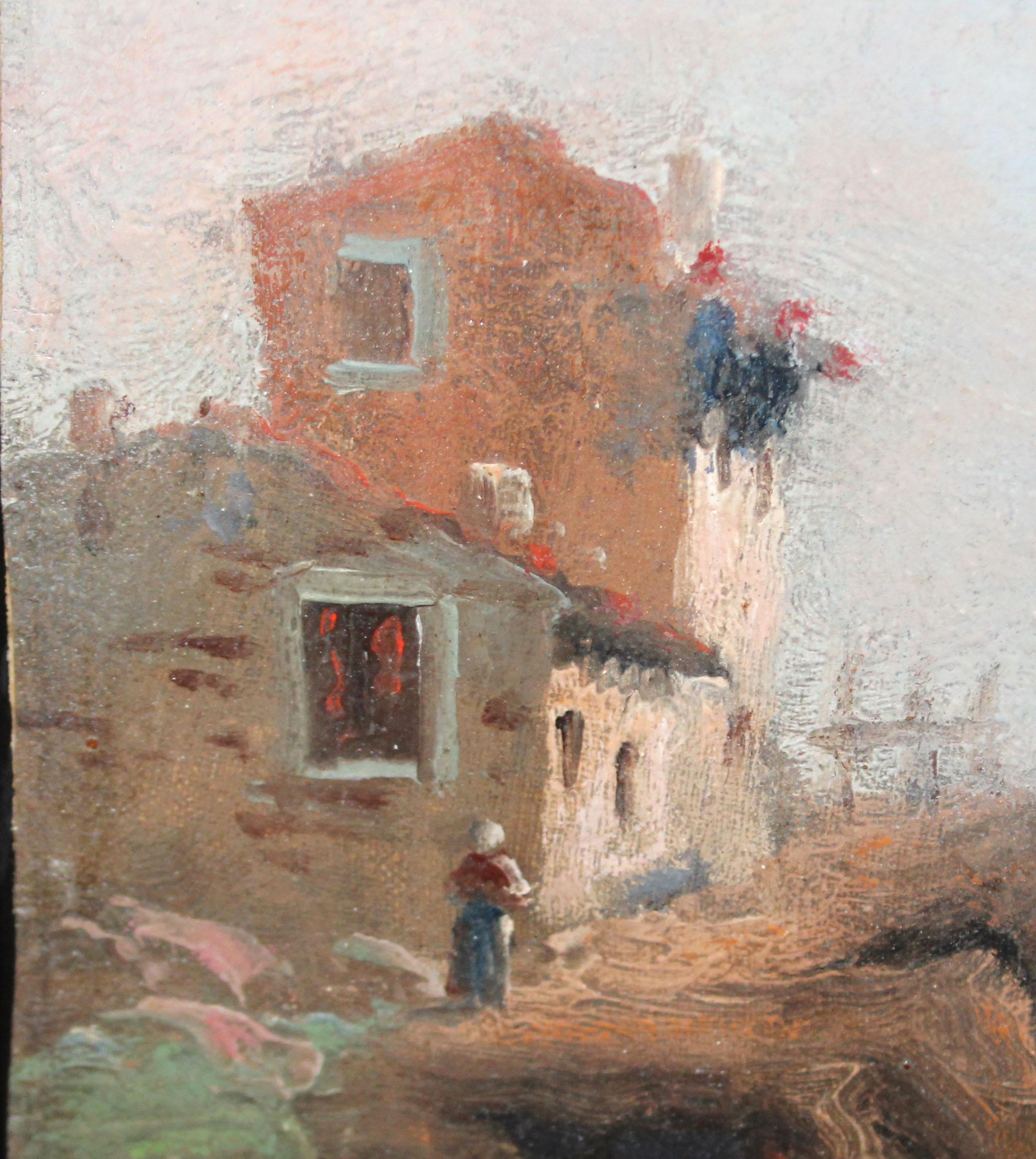 Refugio junto al mar - Óleo sobre tela - Impressionist Painting by Pere Navarro Escuder