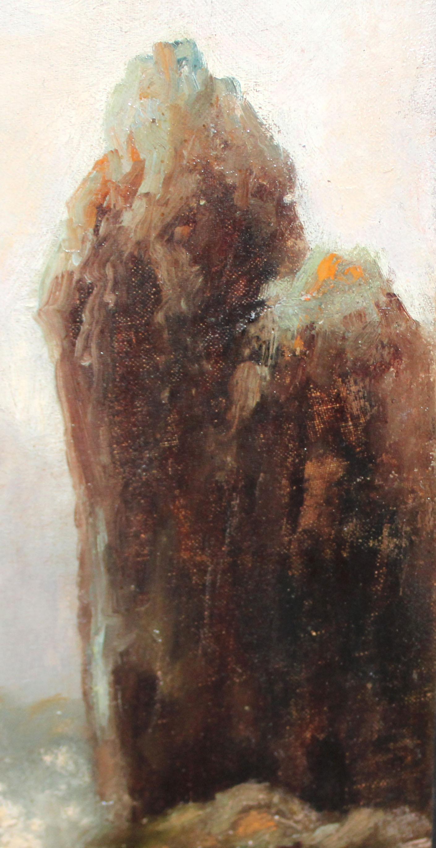 Navegando junto a los acantilados - Óleo sobre tela - Impressionist Painting by Pere Navarro Escuder