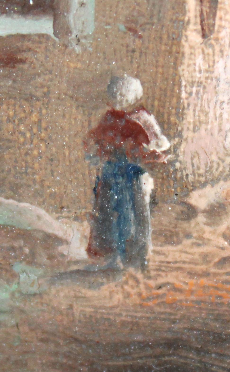 Refugio junto al mar - Óleo sobre tela - Brown Landscape Painting by Pere Navarro Escuder