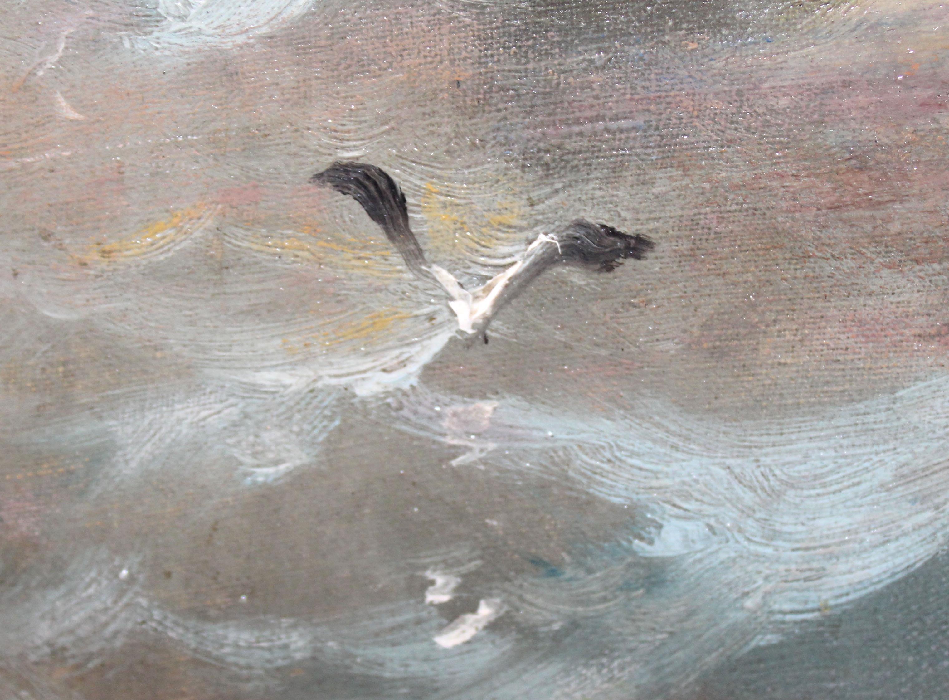 Navegando junto a los acantilados - Óleo sobre tela For Sale 1