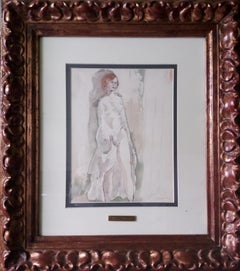Pruna Women Sketch for Bocaccio original watercolor painting