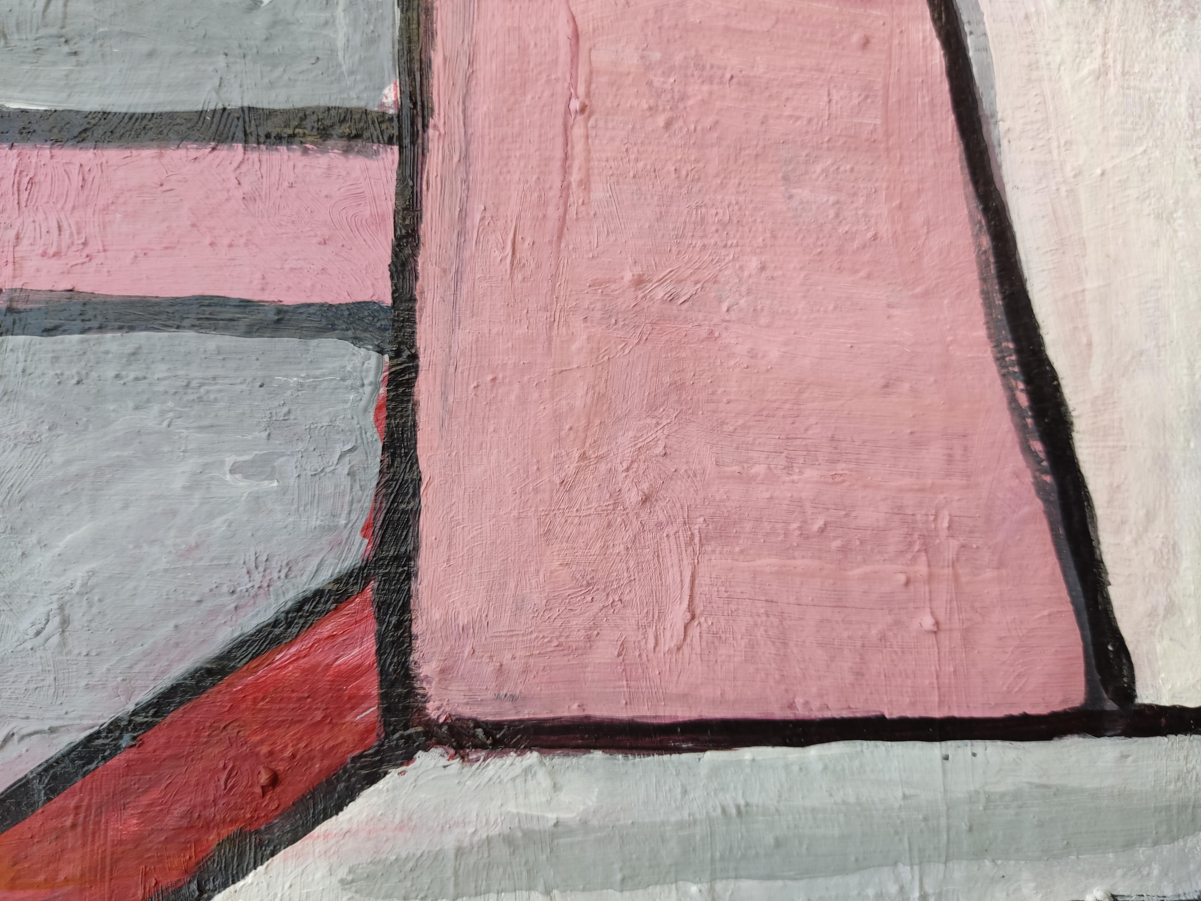 „Ein roter Ritter -1“ (Grau), Abstract Painting, von Perekucha Ruslan