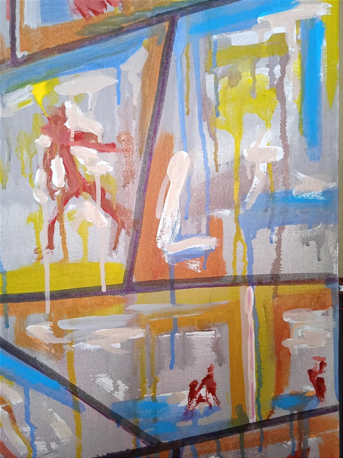 Aventuras de los Rojos - Abstract Painting Marrón de Perekucha Ruslan