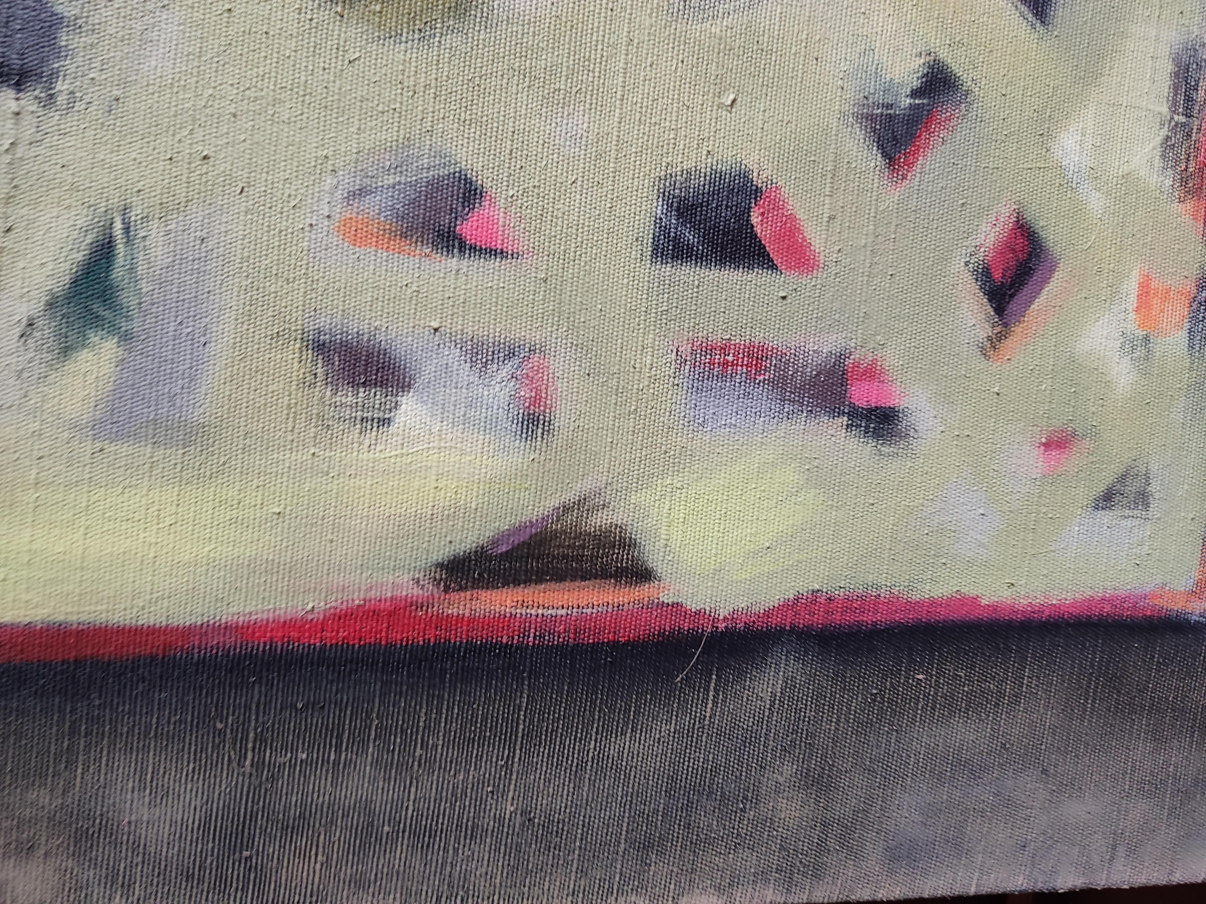 Bowling con Romashka (con camomilla) - Abstract Painting Marrone di Perekucha Ruslan