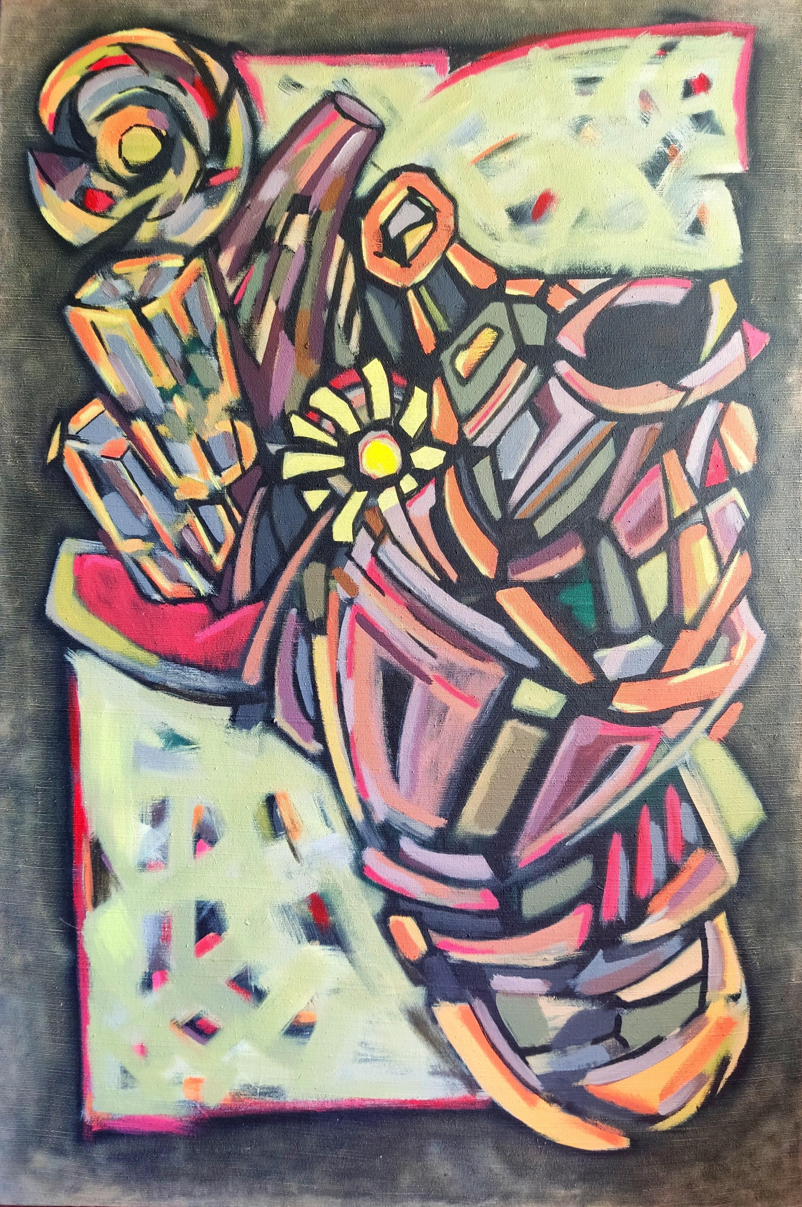 Abstract Painting di Perekucha Ruslan - Bowling con Romashka (con camomilla)