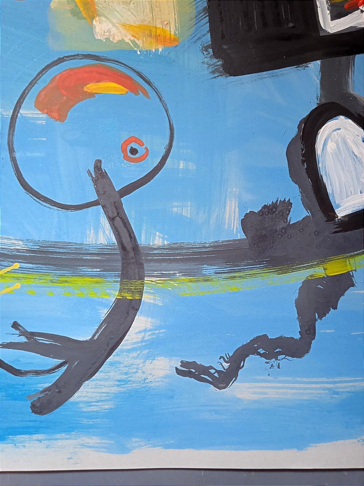 Gefährliche Reise (Blau), Abstract Painting, von Perekucha Ruslan