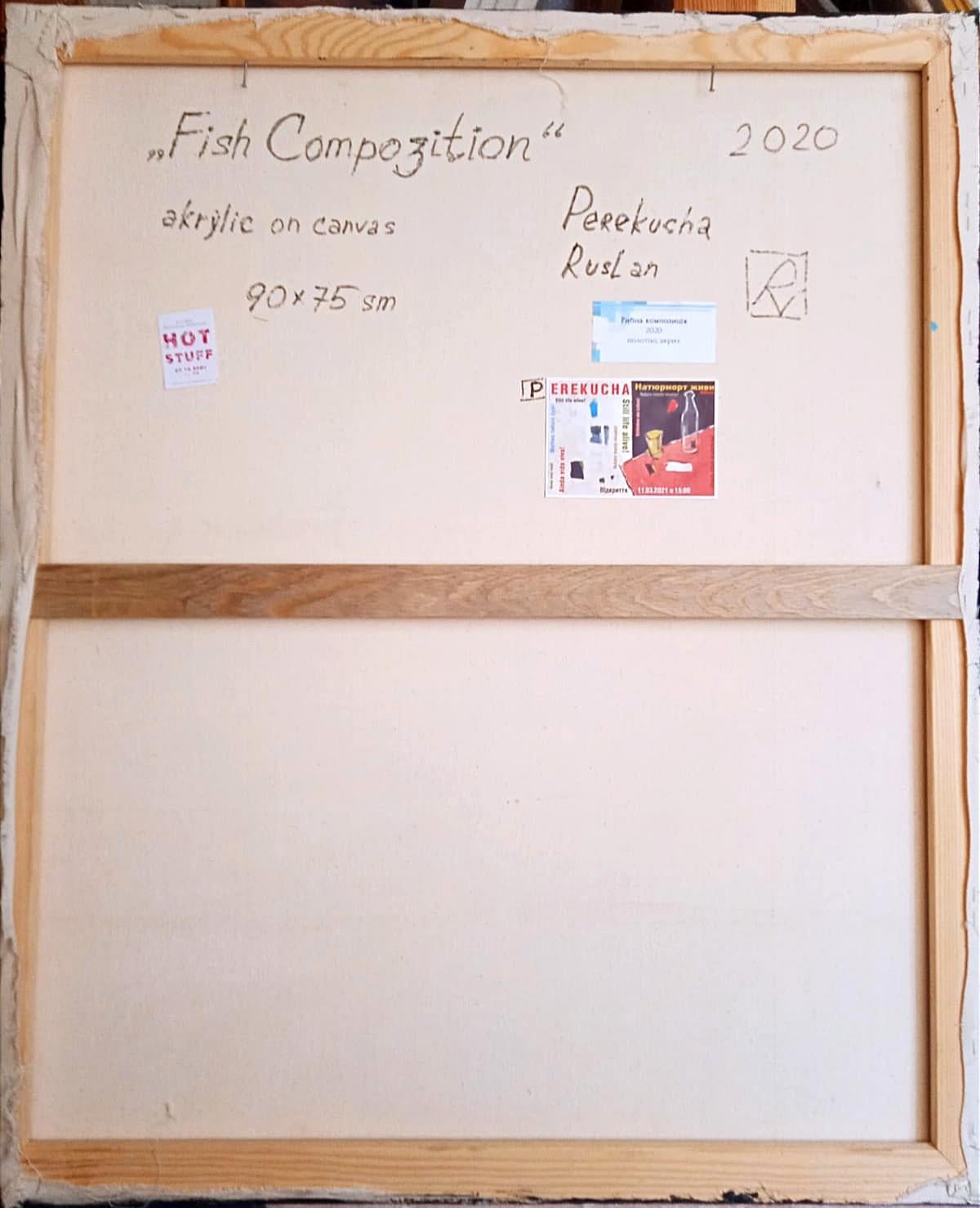 Zusammensetzung der Fische (Braun), Abstract Painting, von Perekucha Ruslan