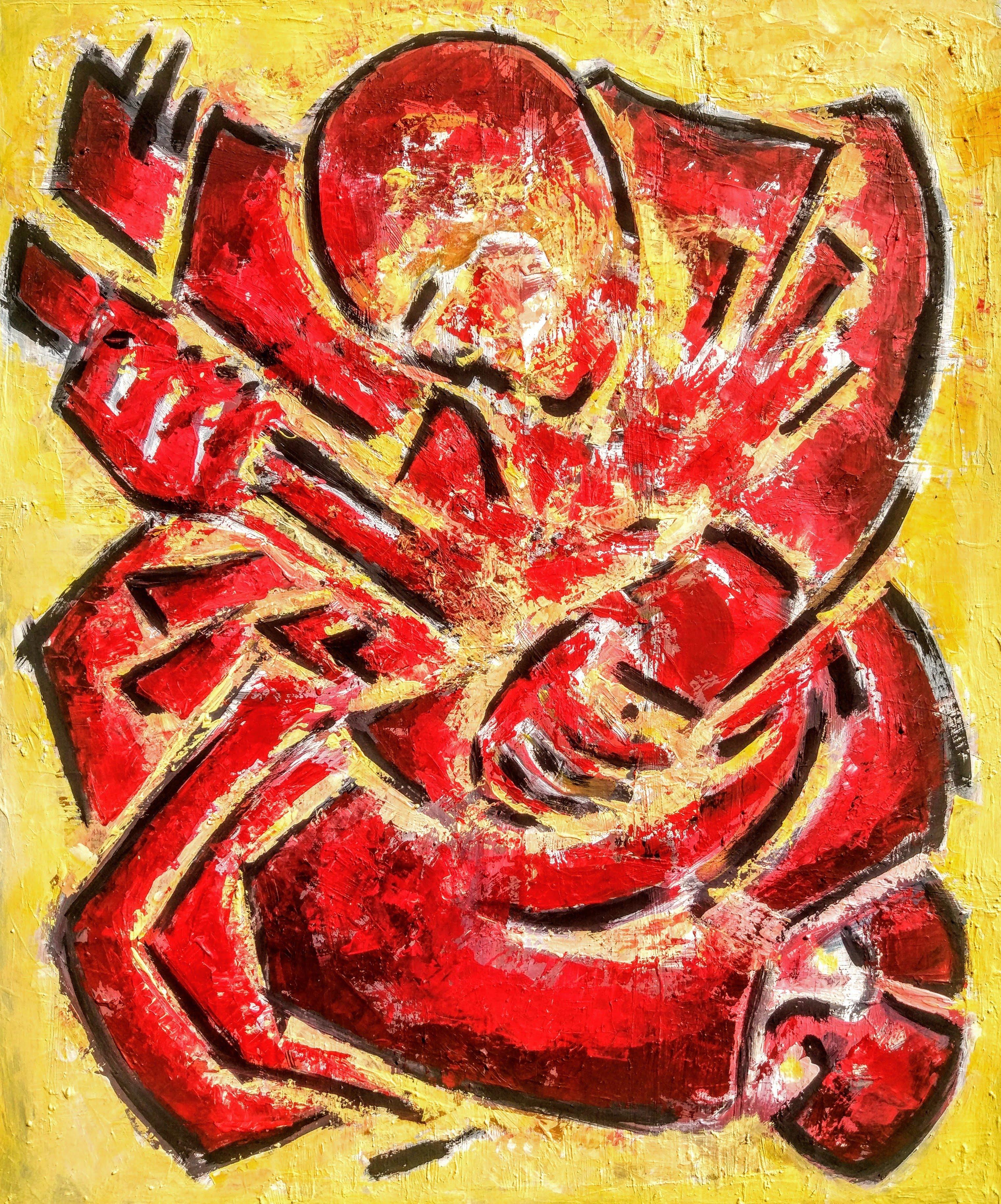 Guitar Man - Abstract Painting by Perekucha Ruslan