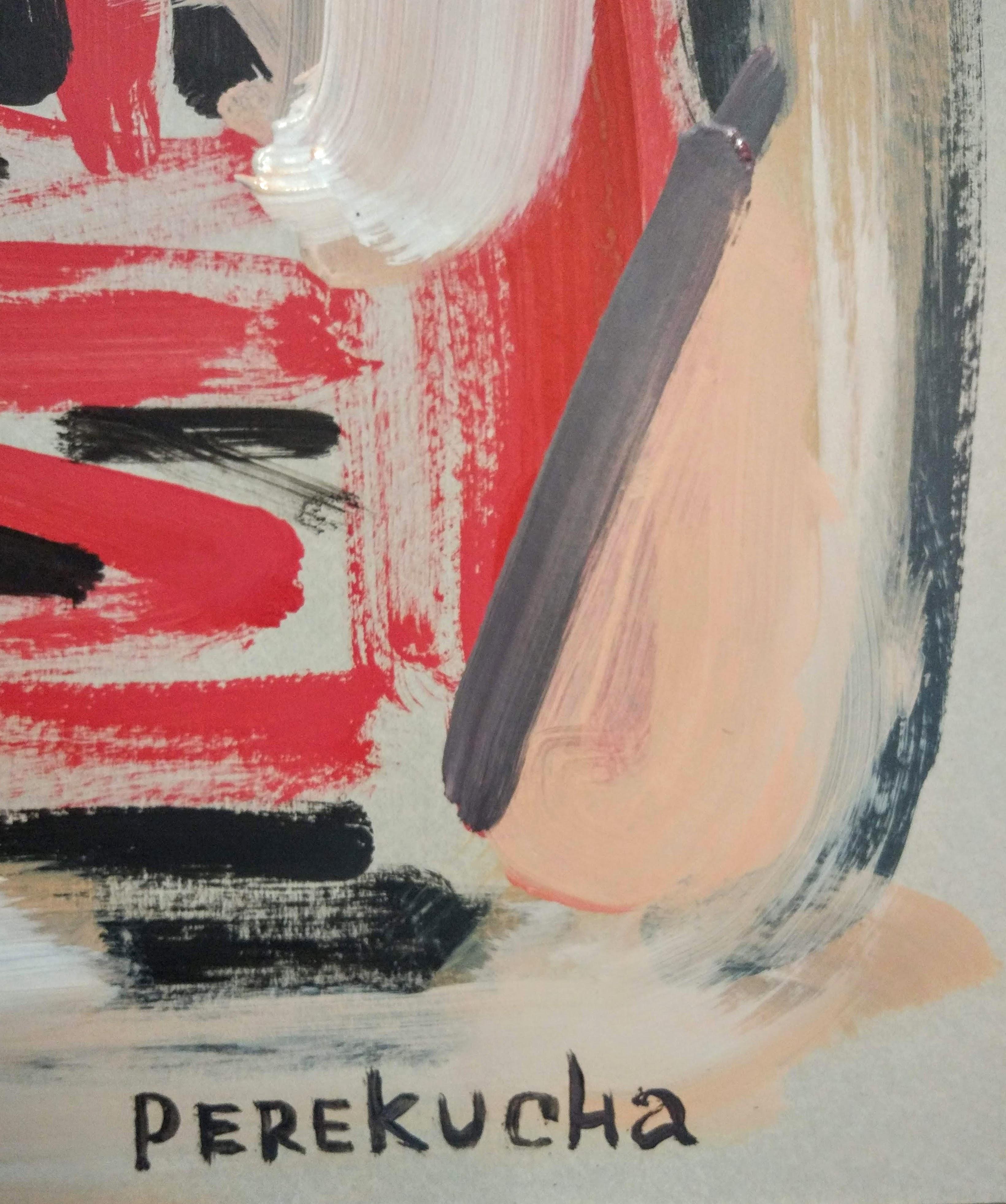 Mechanical Stillife - Brown Abstract Painting by Perekucha Ruslan