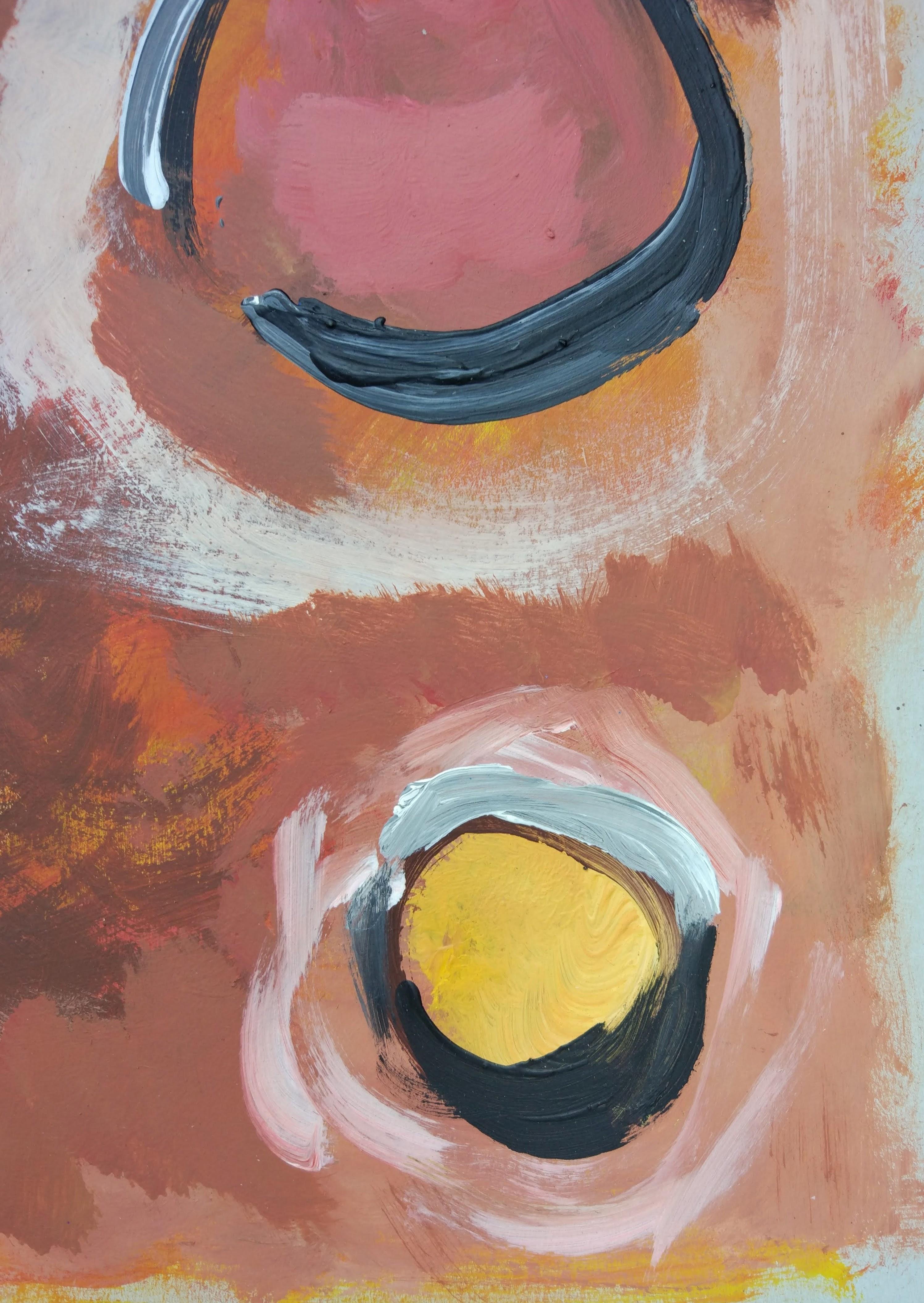 Pursuit Of Stillife To Light - Brown Abstract Painting by Perekucha Ruslan
