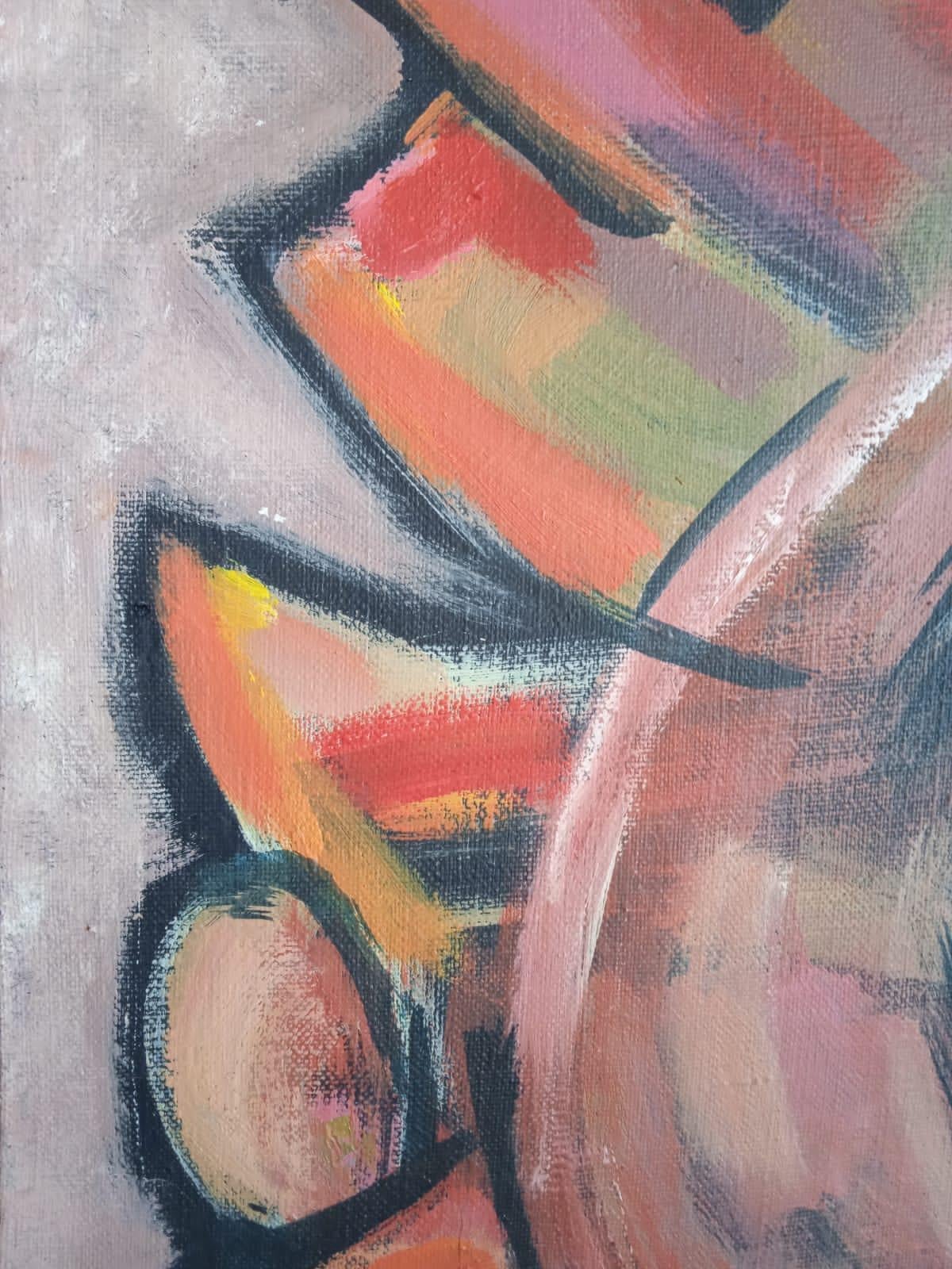 Naturaleza muerta sobre terciopelo negro - Abstract Painting Marrón de Perekucha Ruslan