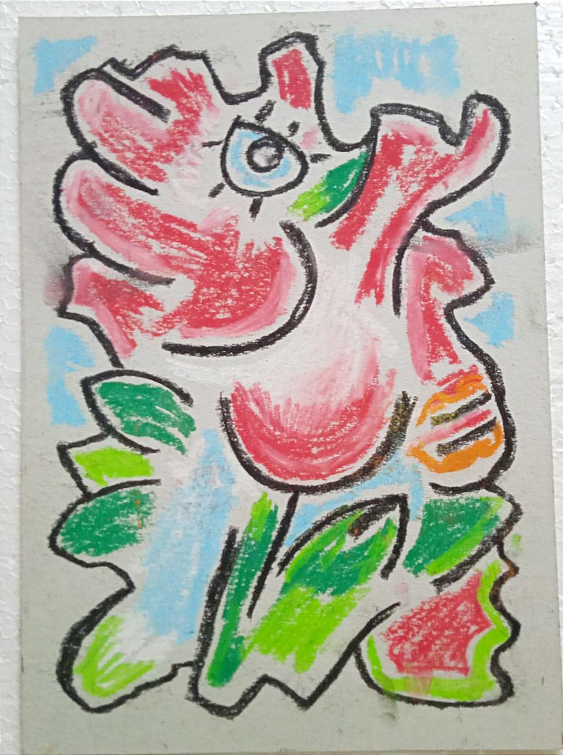 Abstract Painting di Perekucha Ruslan - Senza titolo 5 dalla serie "Fugure monumentali"