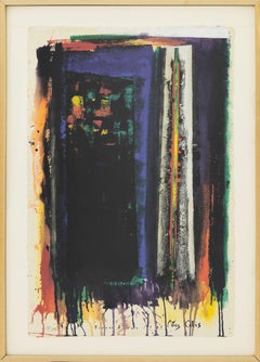 Perez Celis Buenos Aries 1989 Signed Painting on Paper Abstract Expressionism