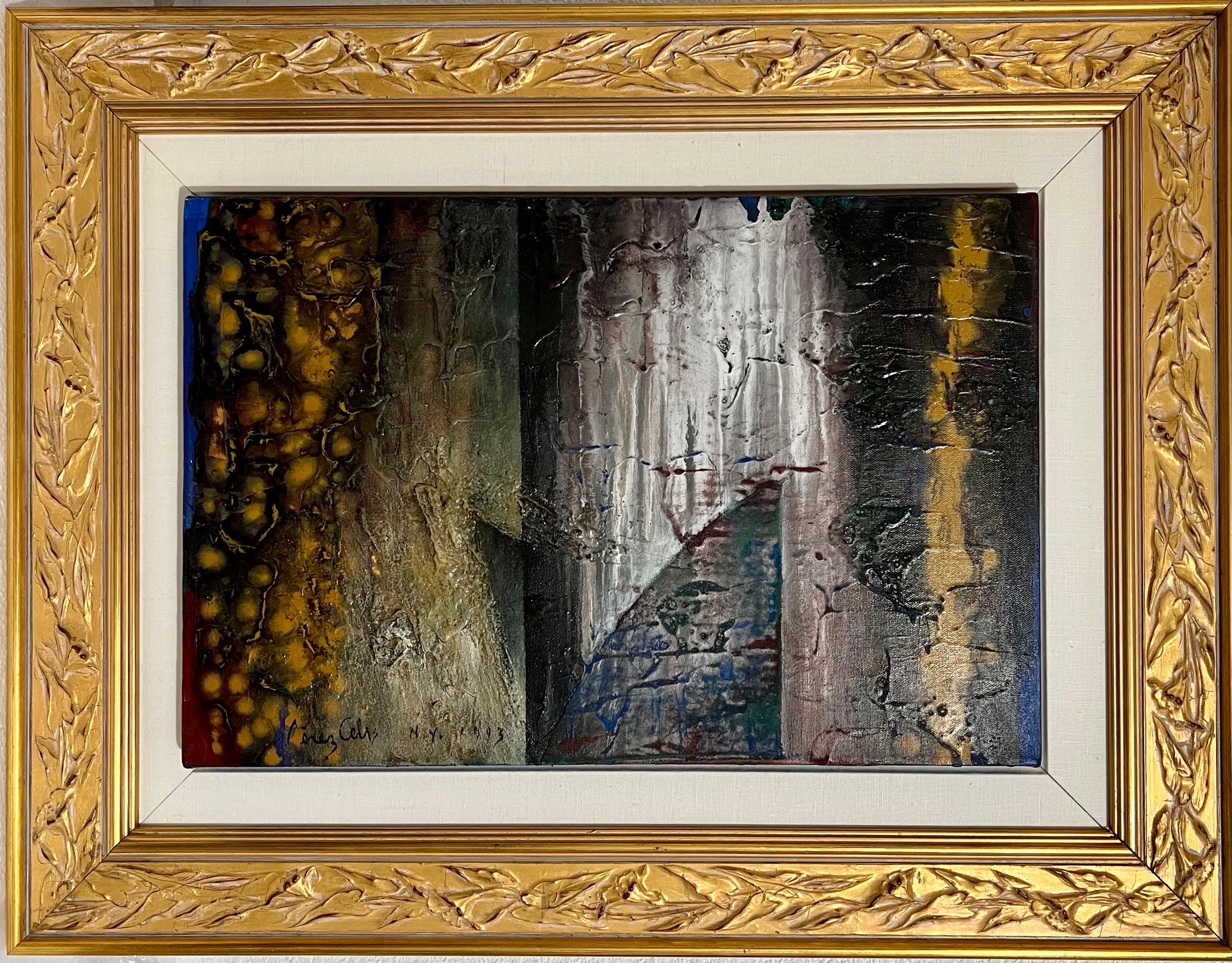 Abstract Expressionist Art Latin American Mixed Media Oil Painting Perez Celis  For Sale 12
