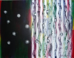 Perez Celis, Aureolas, mixed media and oil on canvas, 1999