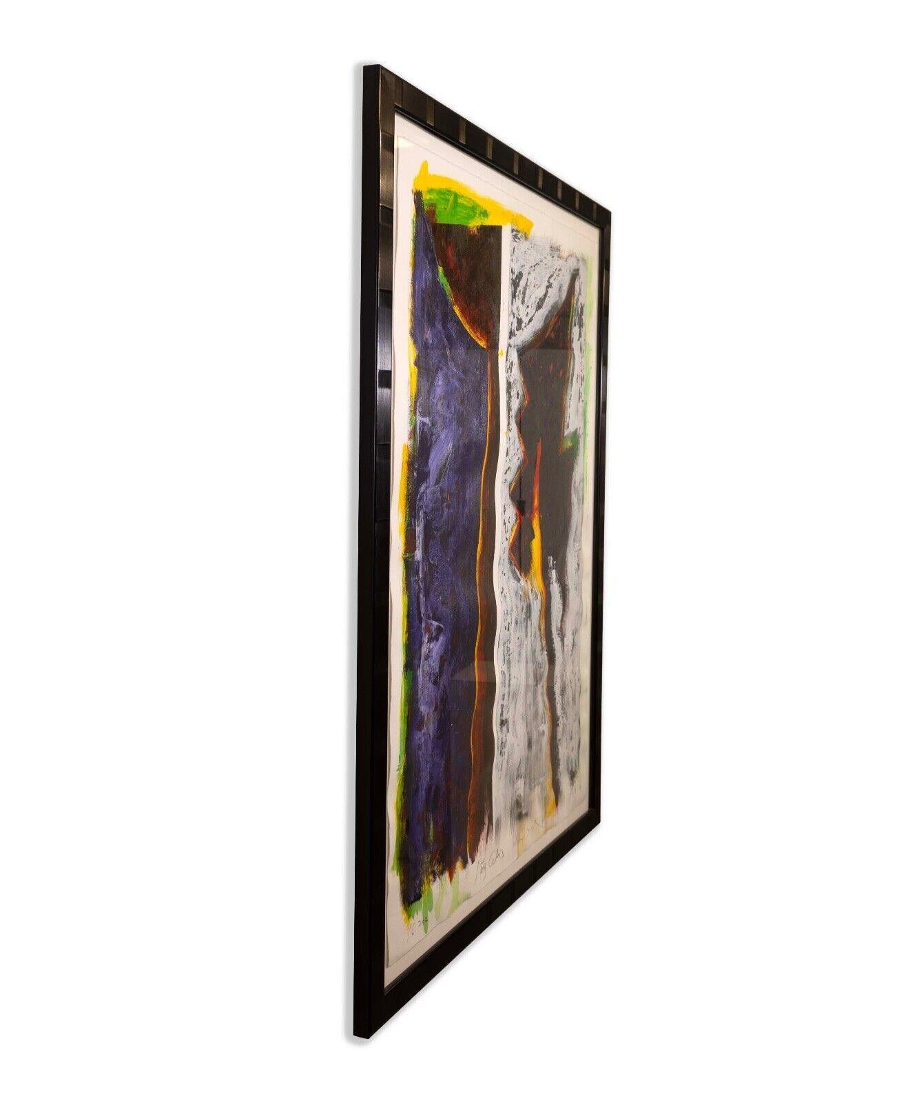 Perez Celis Ph338 NY Abstract Oil Painting on Paper Signed 1990 In Good Condition In Keego Harbor, MI