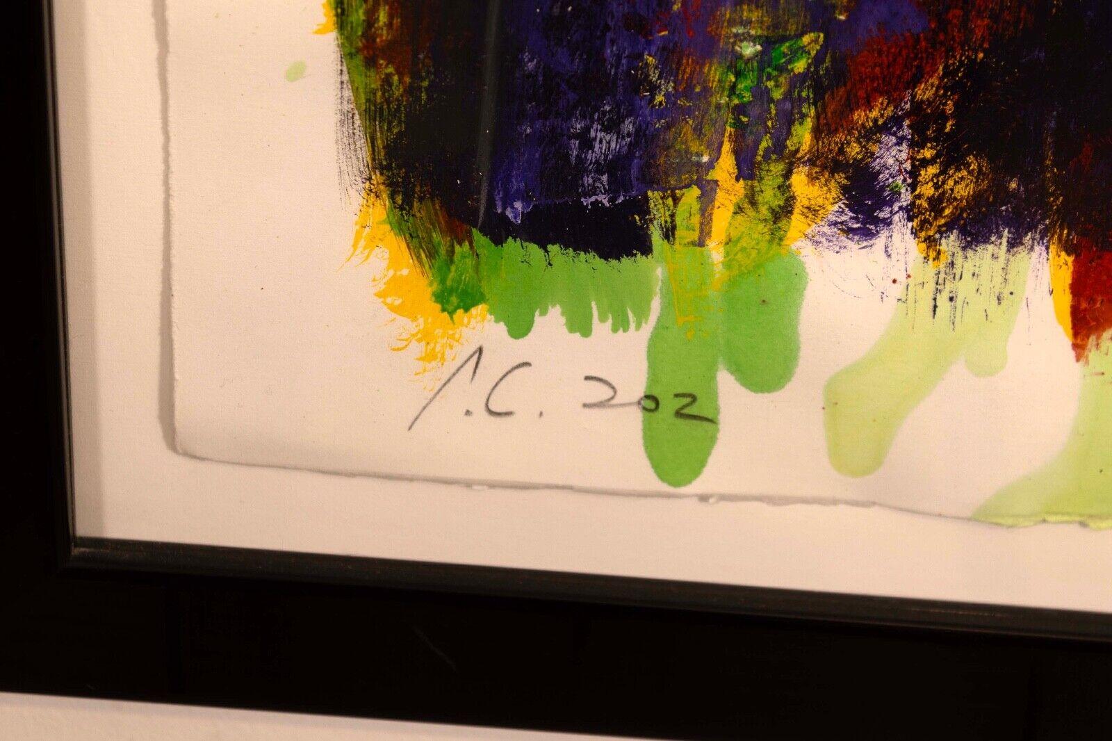 Perez Celis Ph338 NY Abstract Oil Painting on Paper Signed 1990 5