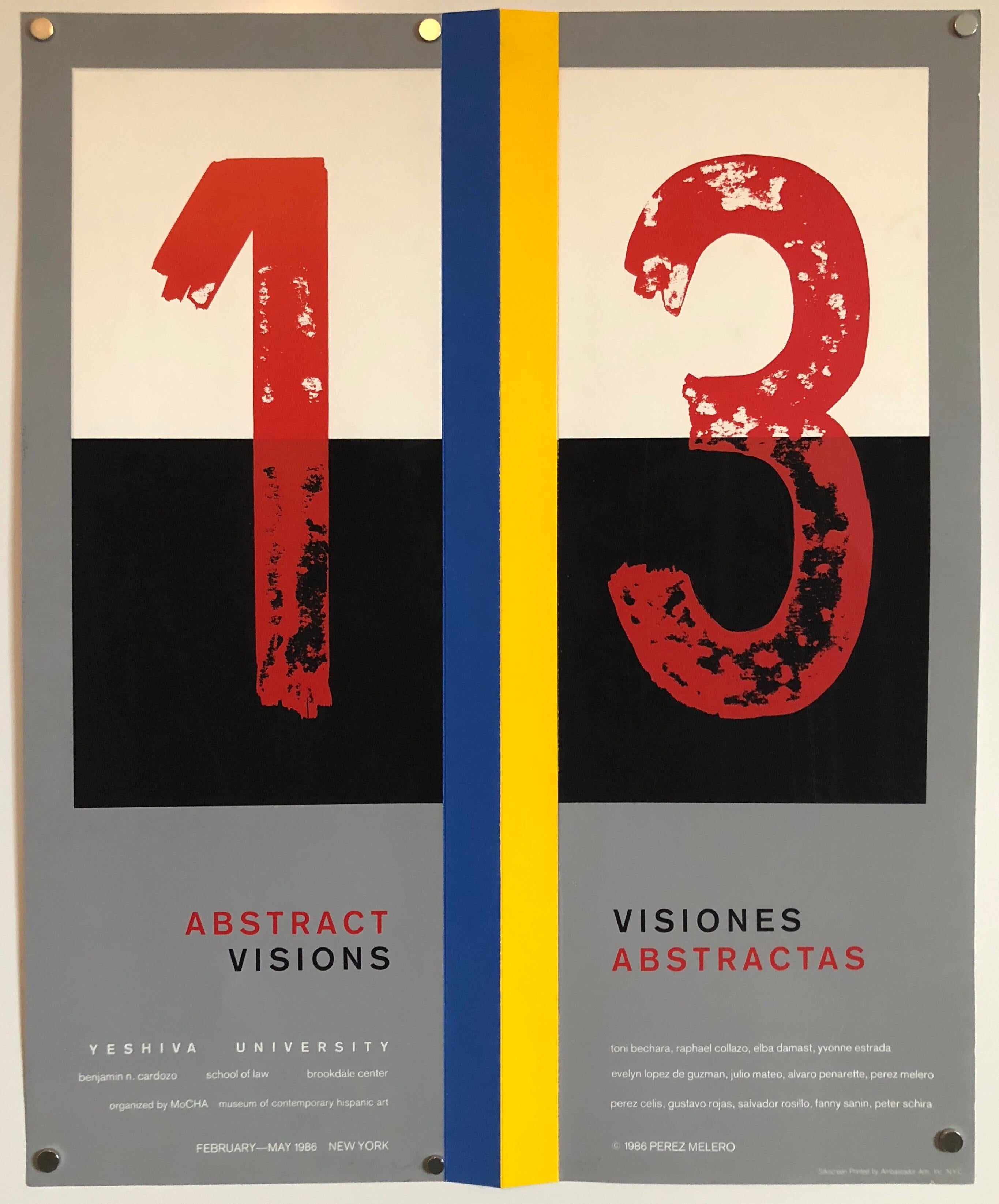 Perez Melero Abstract Print - Screen Print Poster Construction "Abstract Visions" Latin American Kinetic Art