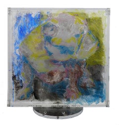 Bulldog Revolving Sculpture 3D Painting on Lucite Your Pet Commission Undertaken