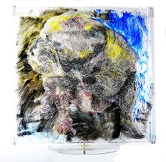 Bulldog Revolving Sculpture 3D Painting on Lucite Your Pet Commission Undertaken