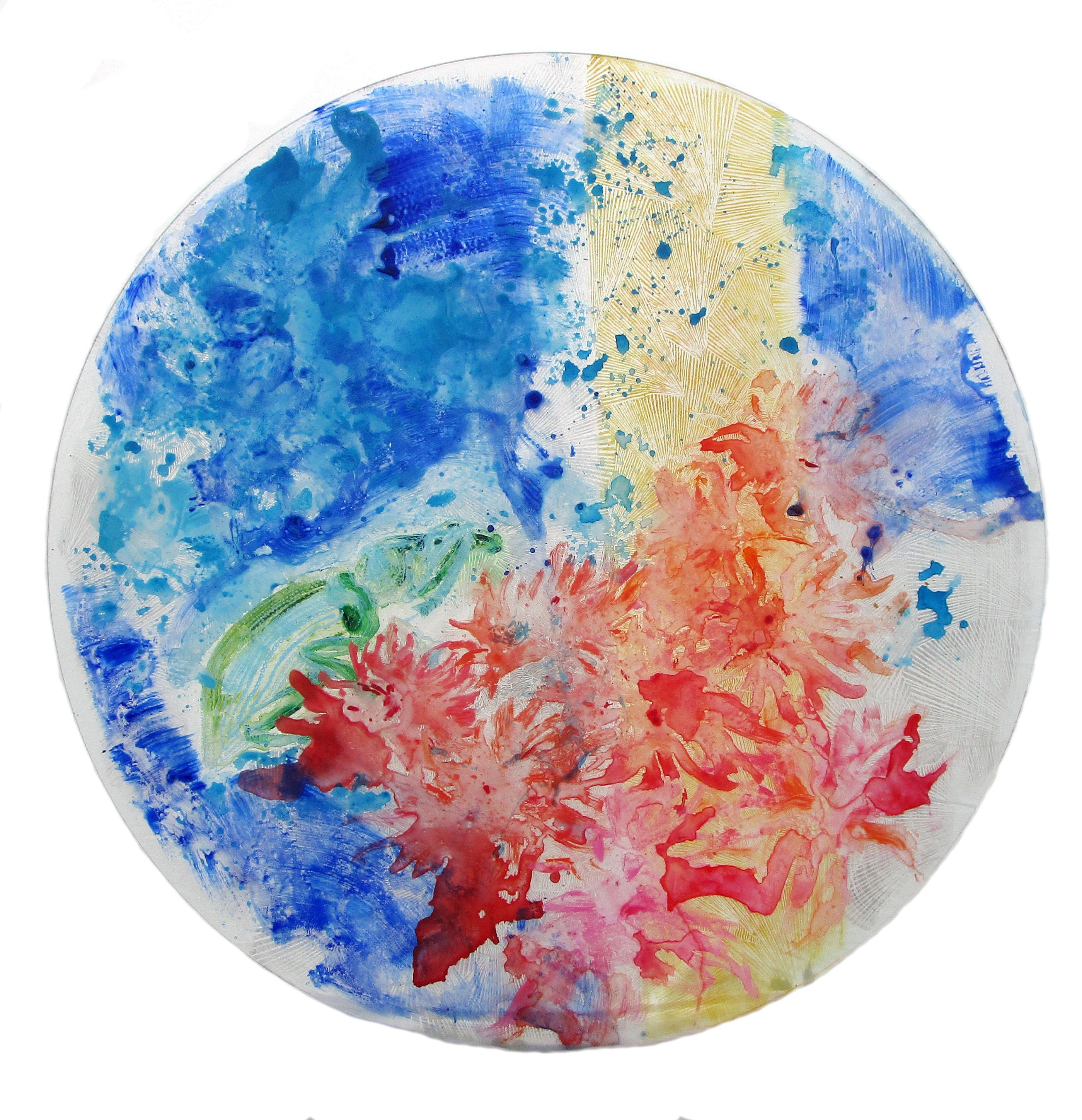 Rayon d'Or von Perez Petriarte, Gemälde 3D auf doppelseitigem Klar Acryl, Rayon d'Or im Angebot 1