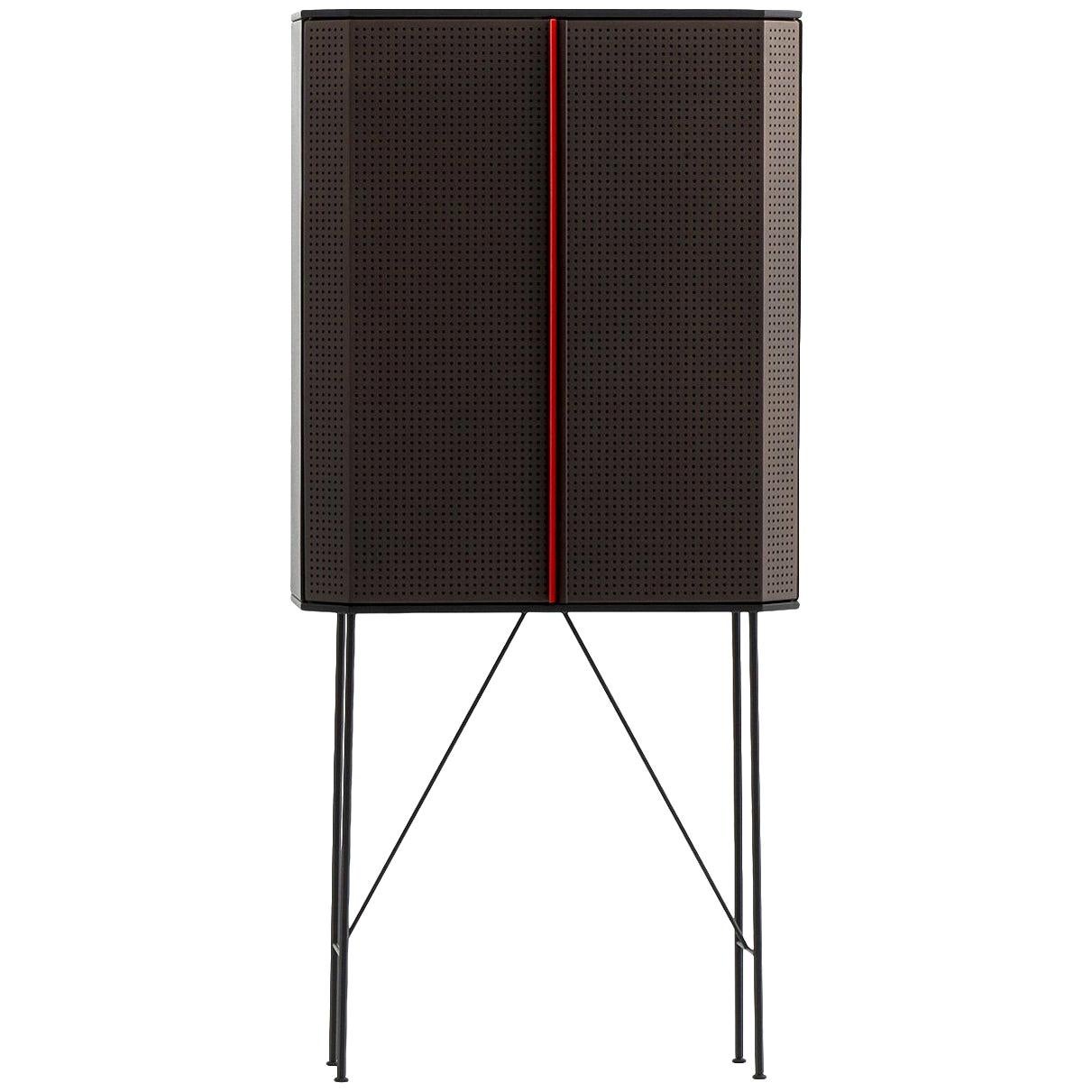"Perf" Bar Cabinet in Varnished Steel by Moroso for Diesel