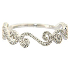 Perfect 0.25 CTW Diamond Swirl Band in 14kt White Gold, New