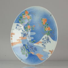 Perfect Antique circa 1900 Colorfull Charger Porcelain Japanese Flowers