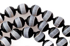 Perfect 40" Banded Agate Necklace c.1860