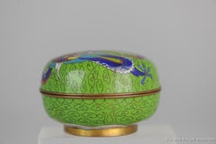 Perfect Antique Chinese Dragon Cloissone Box Qing Period Bronze, 19th Century