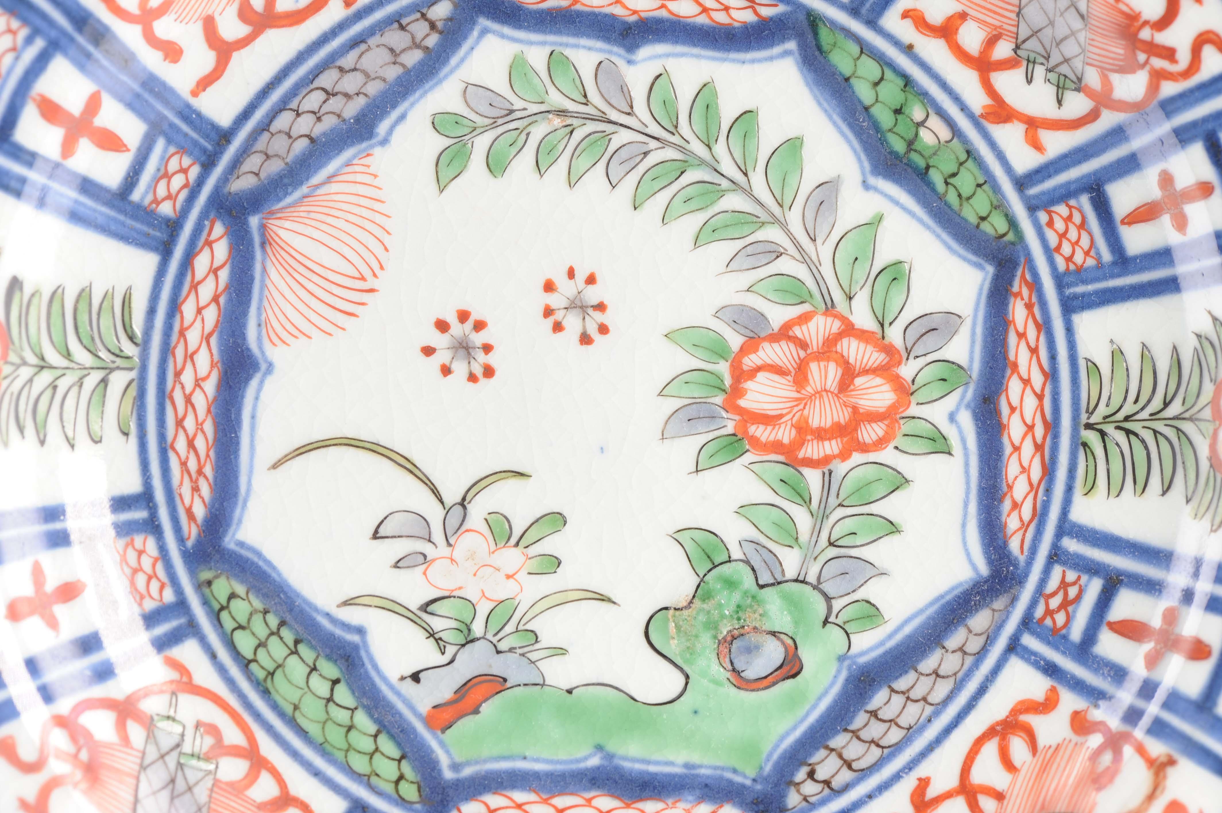 Perfect Antique Edo period Ca 1680 Japanese Porcelain Plate Arita Kraak Dish For Sale 8