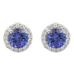 Orecchini Perfect Blue con tanzanite e diamanti da 1,75 carati in oro bianco 18 carati