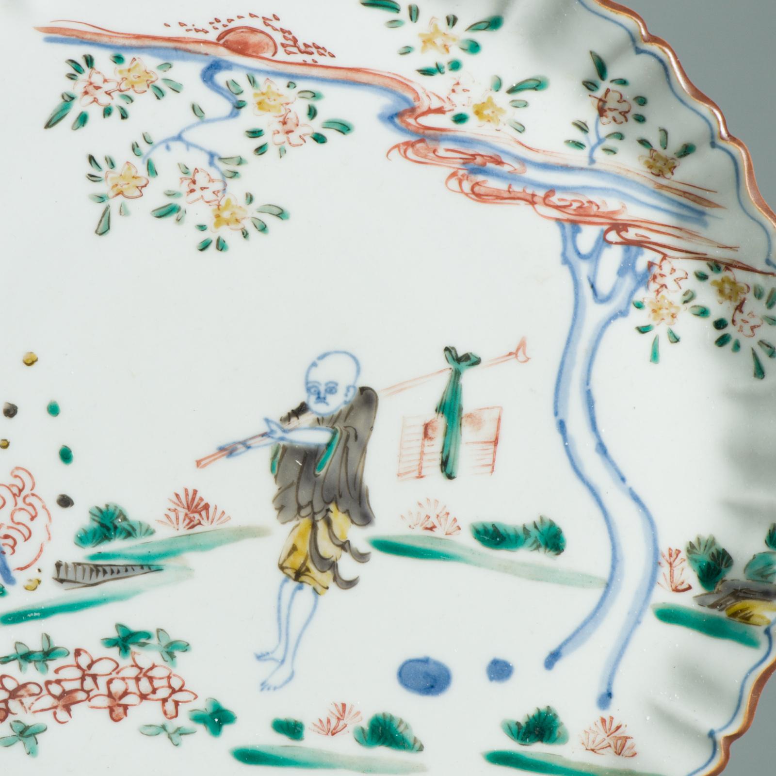 Parfait ca 1700 Assiette japonaise Arita Dans le style des premières assiettes du 17e siècle de Ming Ming. en vente 10