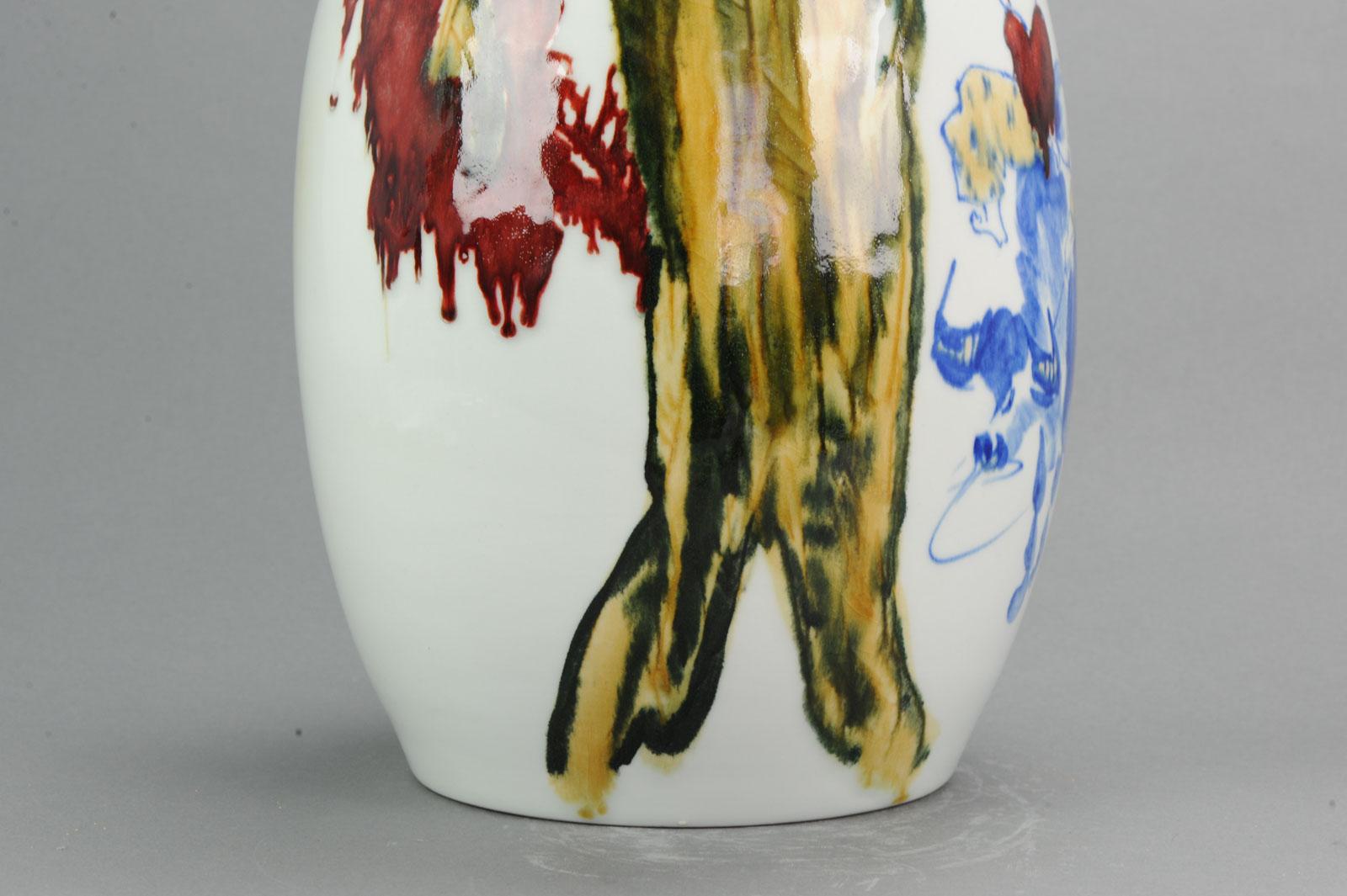 Perfect Chinese porcelain ProC Vase Figures Ox Unusual Xu Cheng Cheng, 2004 5