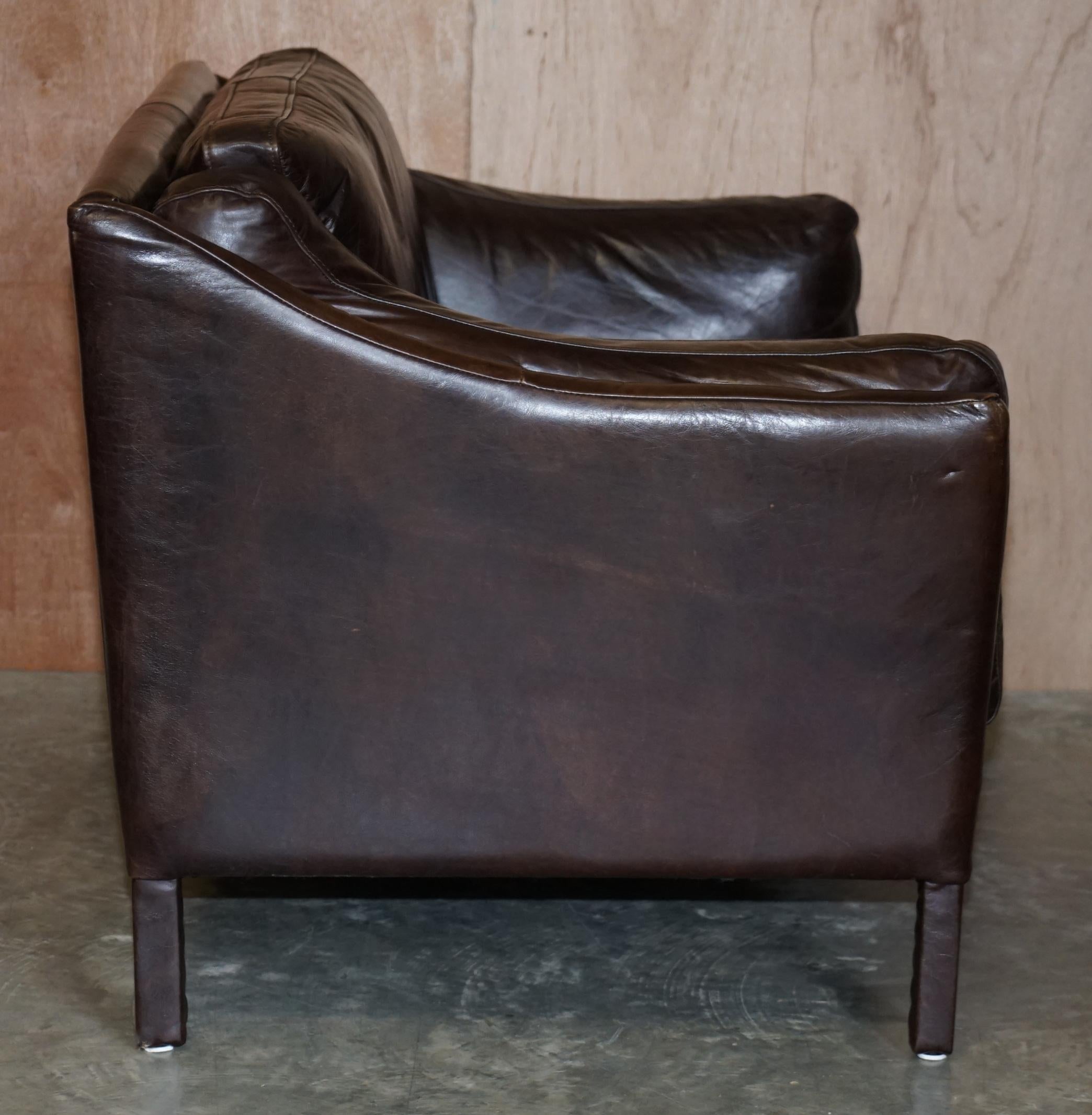 Perfect Condition Halo Groucho Bike Tan Brown Leather Sofa Part of a Large Suite 2