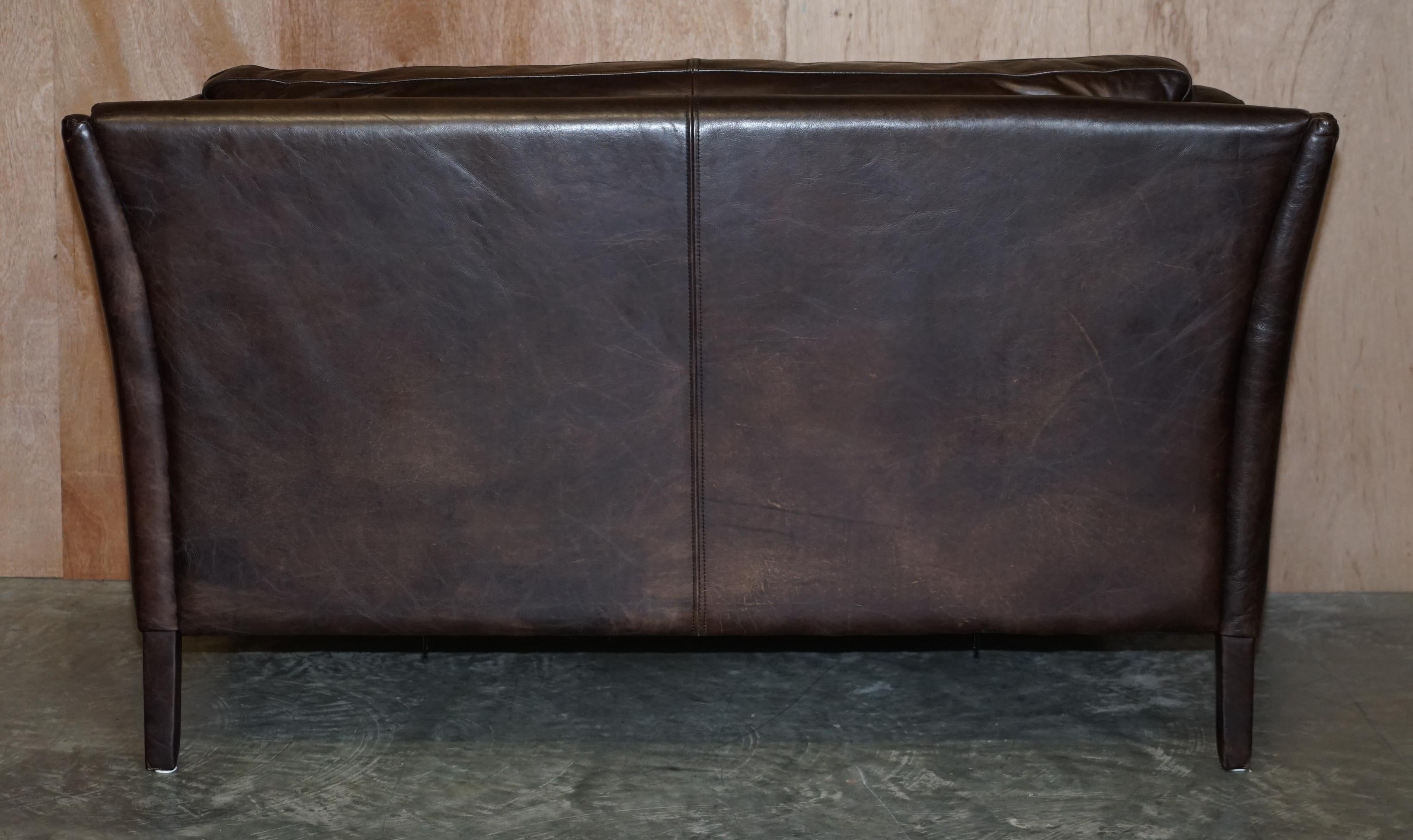 Perfect Condition Halo Groucho Bike Tan Brown Leather Sofa Part of a Large Suite 3